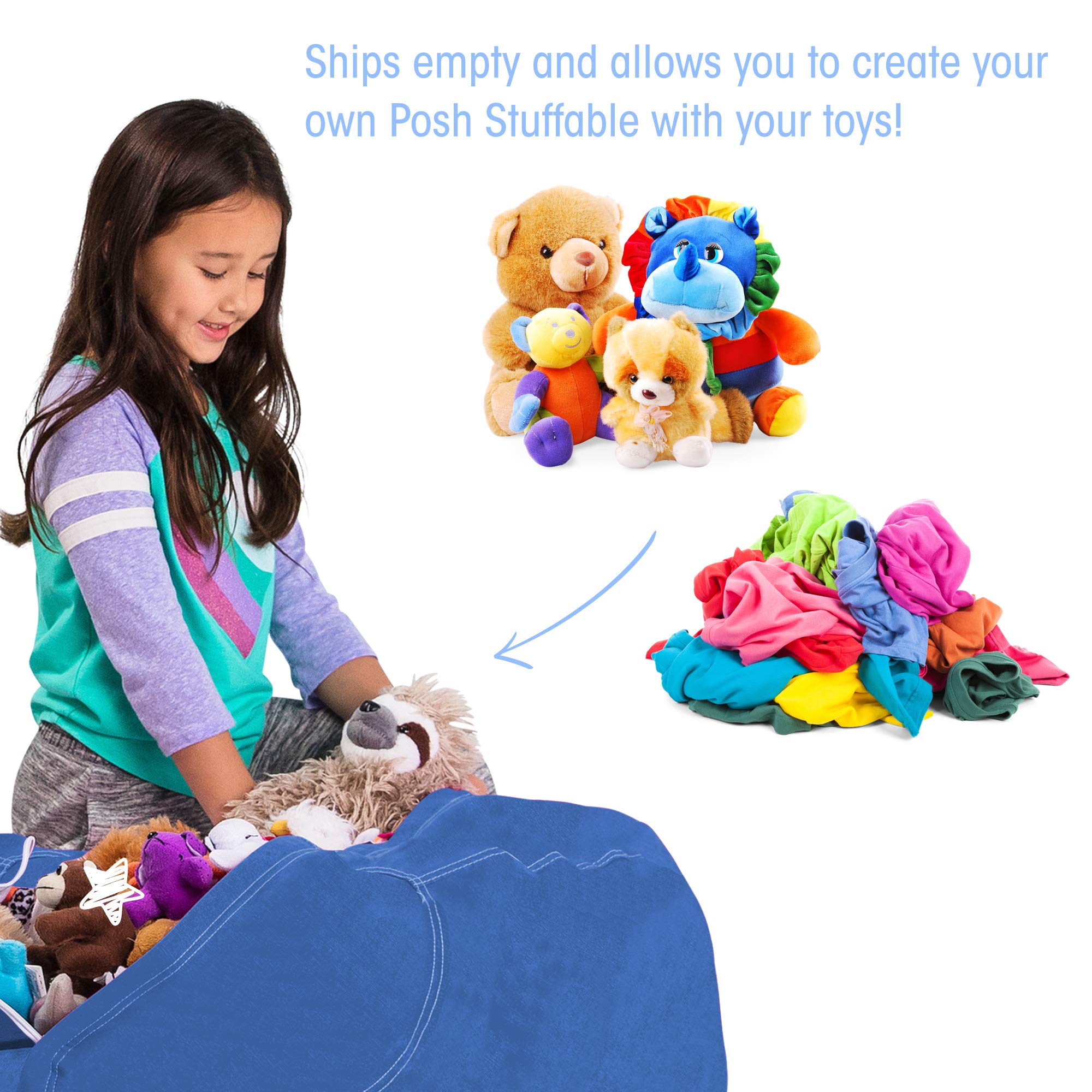 Posh Kids Stuffed Animal Storage Bean Bag Chair Cover - Large 38