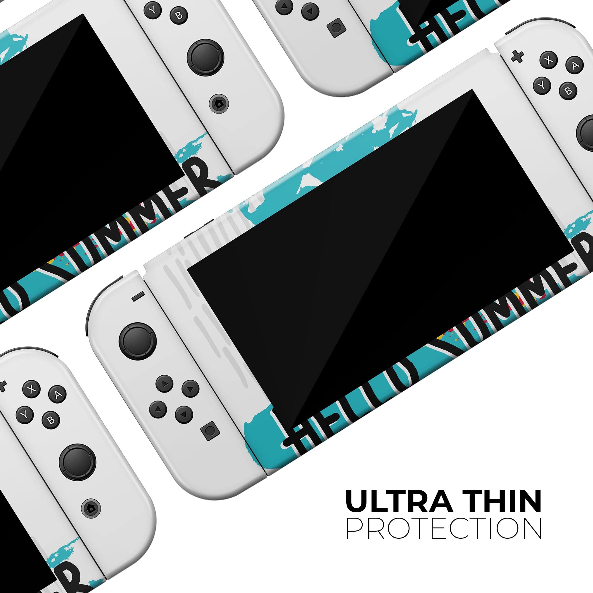 Nintendo Switch Lite Skin Decal - Protective Scratch-Resistant Removable Vinyl Wrap Cover - Retro Hello Summer Pineapple v2 Design - Perfect for Gaming Protection & Personalization