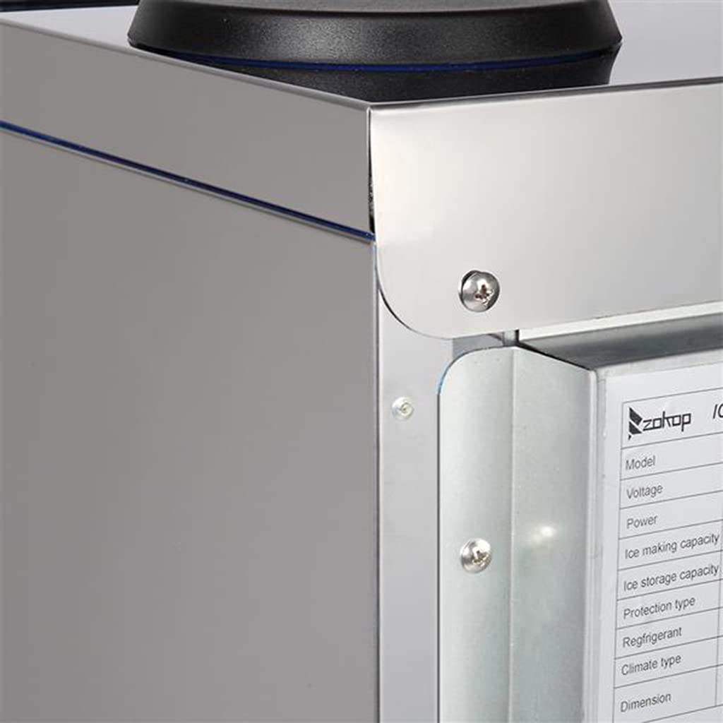 Commercial Ice Maker 110Lbs/24H, Stainless Steel Ice Machine with 24Lbs Storage - Freestanding Under Counter Ice Maker for Home, Office, Restaurant, Bar, Coffee Shop - Perfect for Cocktails, Beverages & Food Preservation