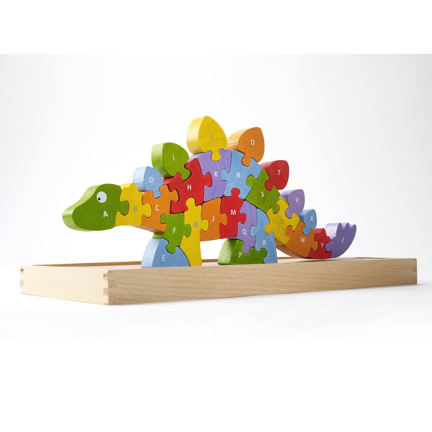 BeginAgain Dinosaur A to Z Puzzle - Alphabet Learning Toy for Kids | Educational Wooden Dinosaur Puzzle for Preschoolers | Perfect for Classroom, Homeschool & Birthday Gifts