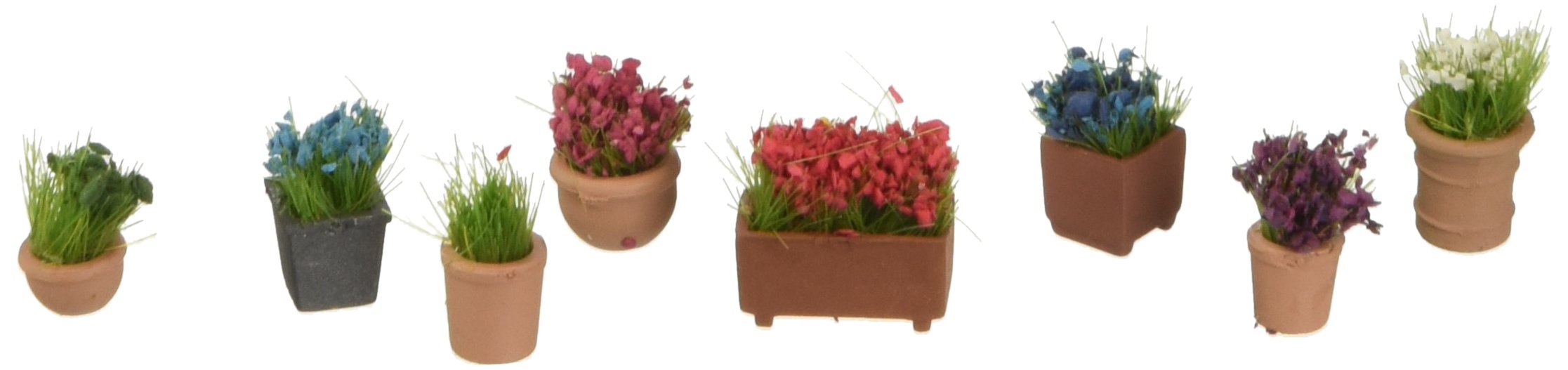 14031 Assorted Flower Pots #3 - 1:87 H0 Scale Model Kit for Miniature Garden, Train Layout & DIY Home Decor