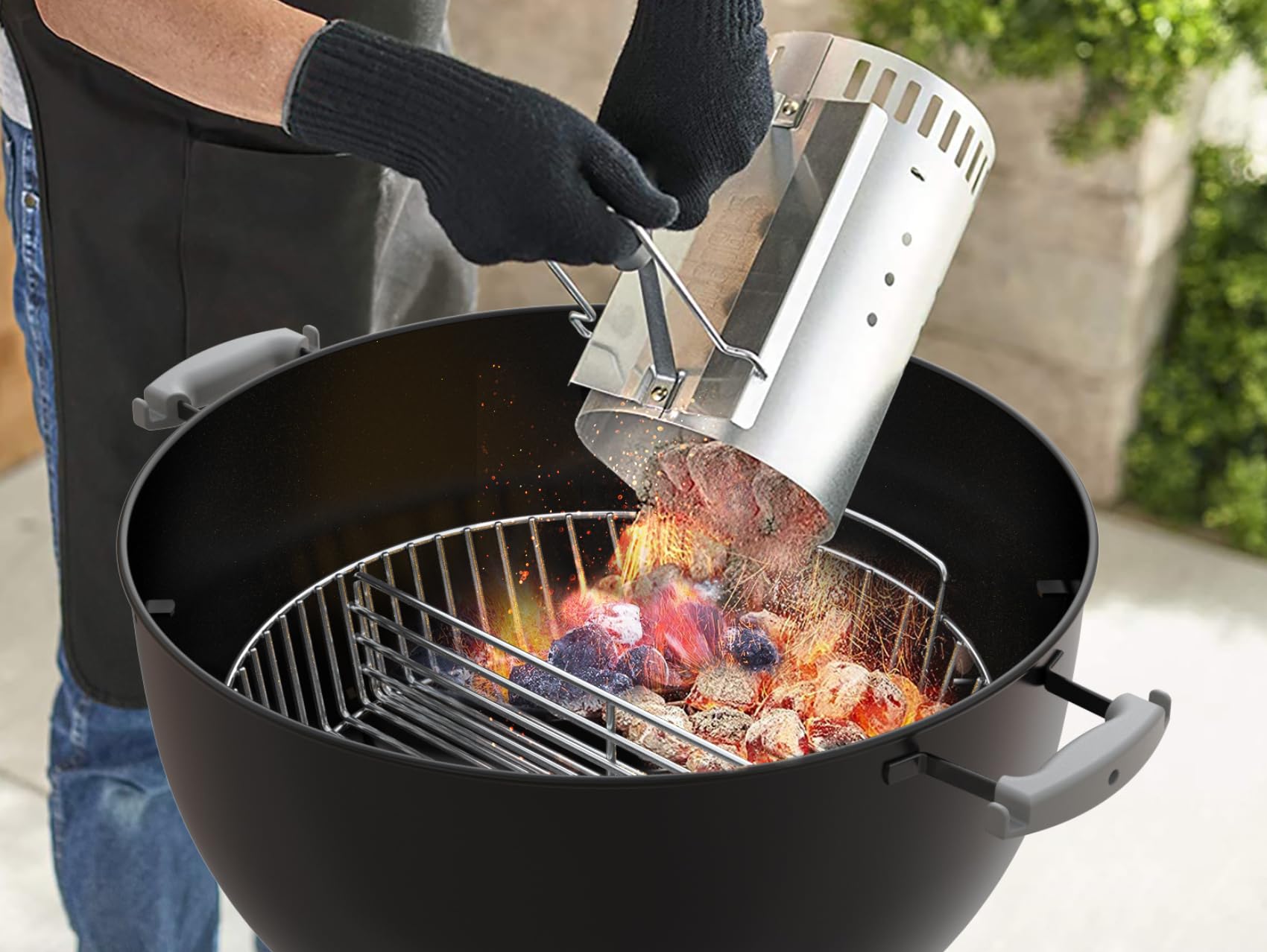 OnlyFire Stainless Steel Charcoal Ash Basket & Briquet Holder - Heavy Duty BBQ Grill Accessories for Weber 22