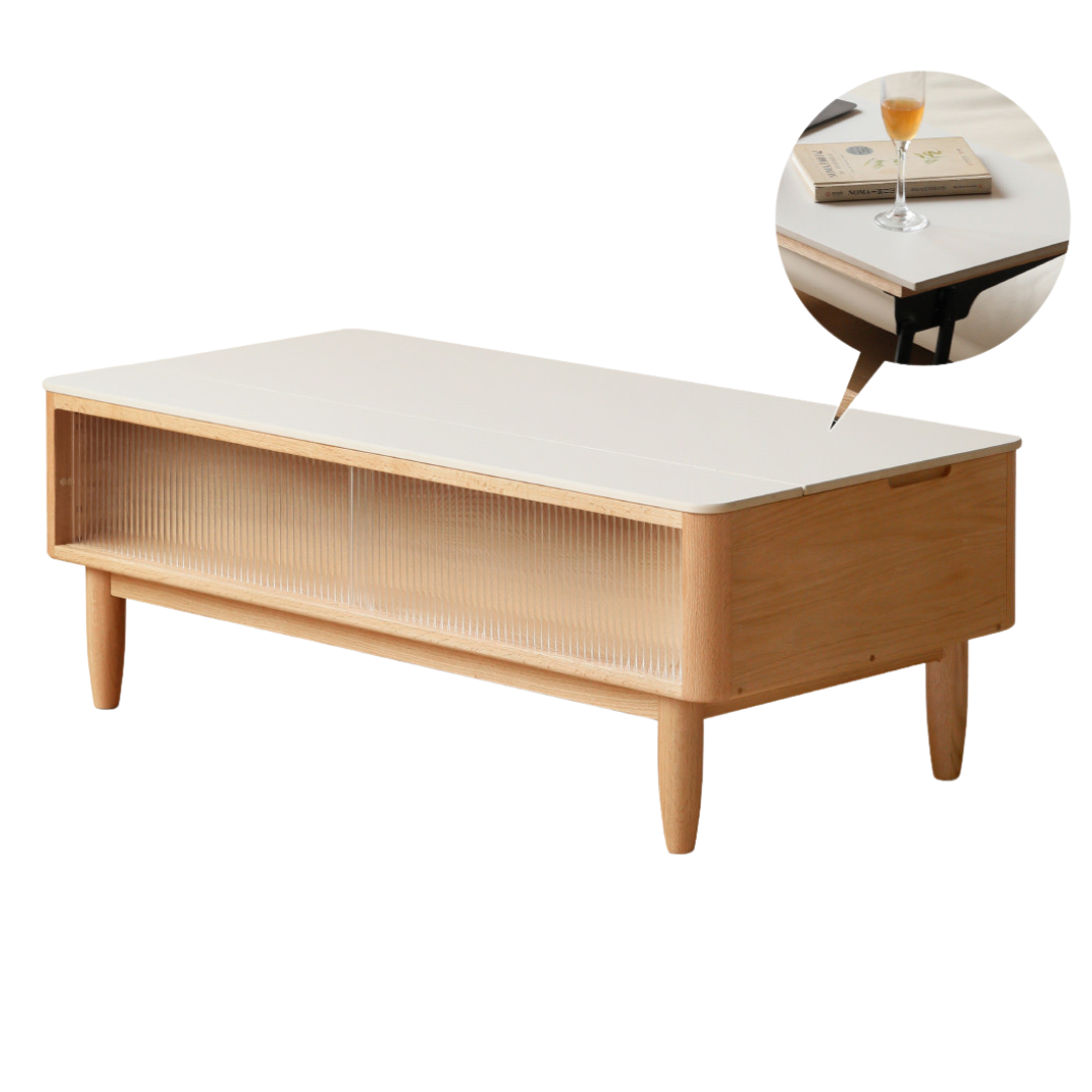 47.2x22x16.5 inch/ 120x56x42.2cm/ Natural Wood color/ Rice slate coffee table