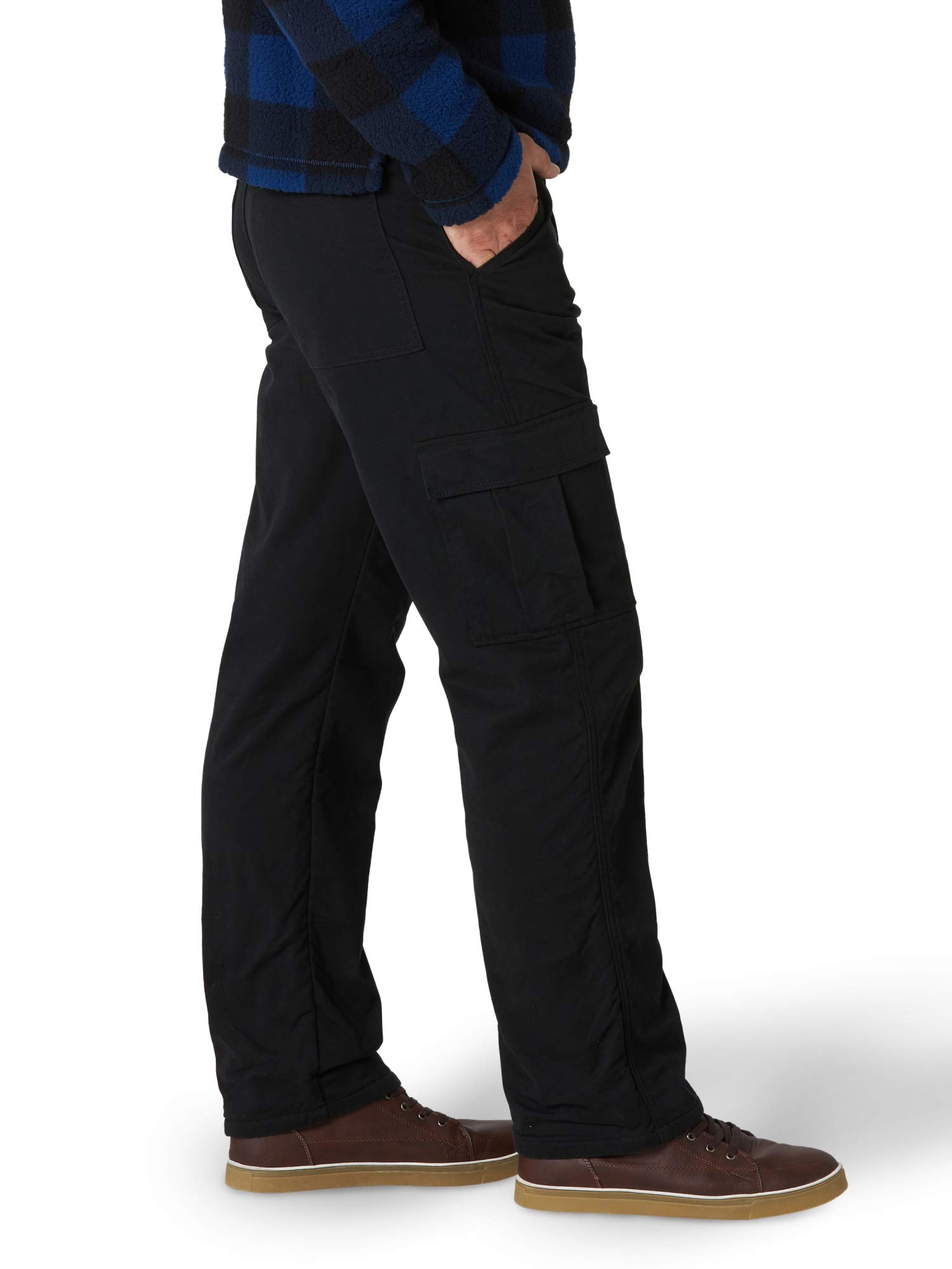 Wrangler Authentics Men's Fleece Lined Cargo Pants - Comfortable Winter Work Pants for Outdoor Activities & Casual Wear
