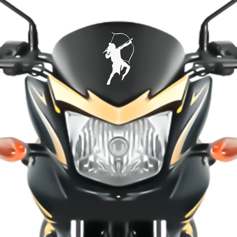 Shree Ram Bike Sticker - Premium White Vinyl Decal for Motorcycles, Scooters & Bikes (6x6 Inch) - Perfect for Sports Bikes, Racing Bikes & Commuter Scooters - Durable Waterproof Design for Outdoor Use