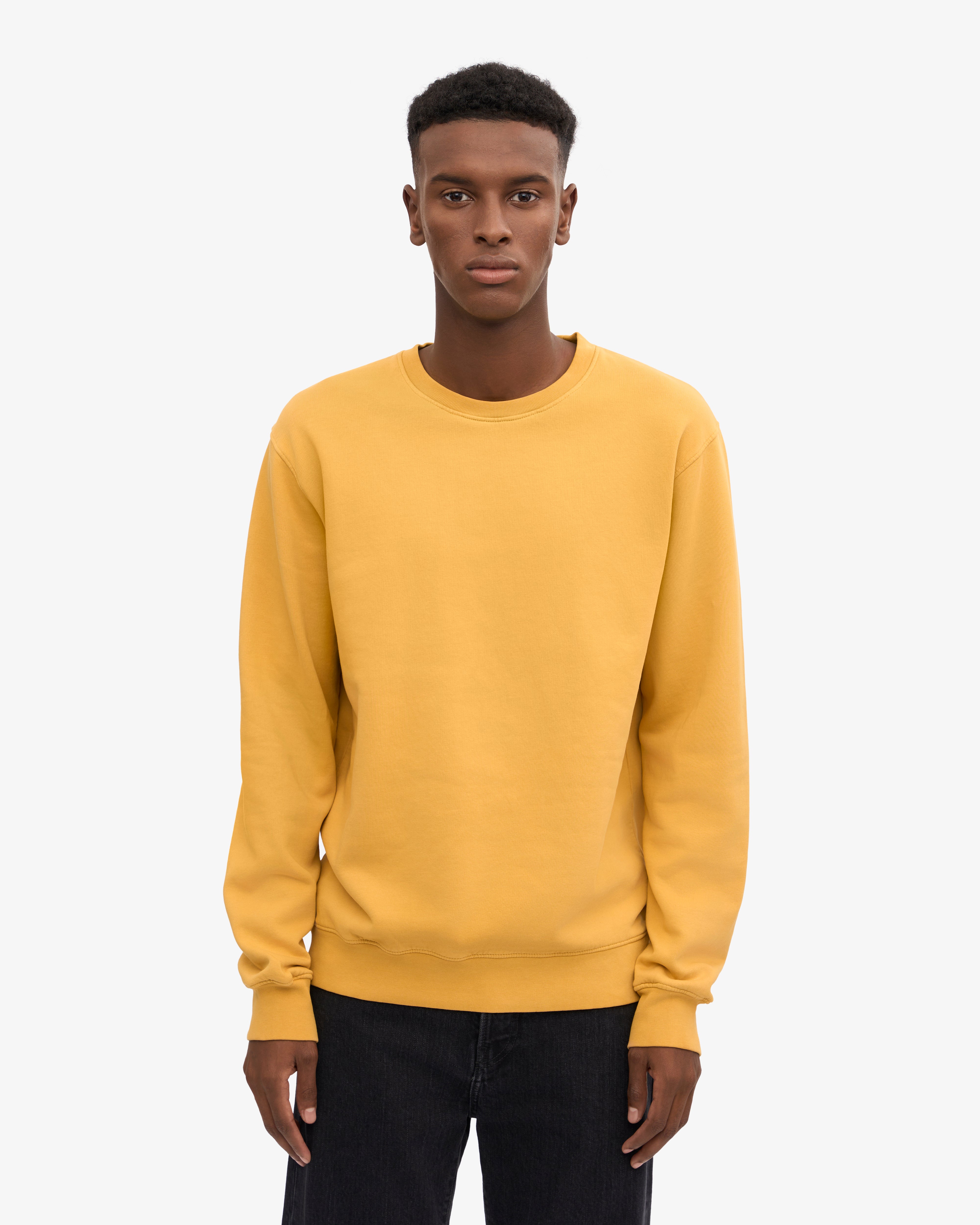 Classic Organic Cotton Crew Neck T-Shirt for Men - Soft & Comfortable Burned Yellow Tee - Perfect for Casual Wear, Outings & Everyday Comfort