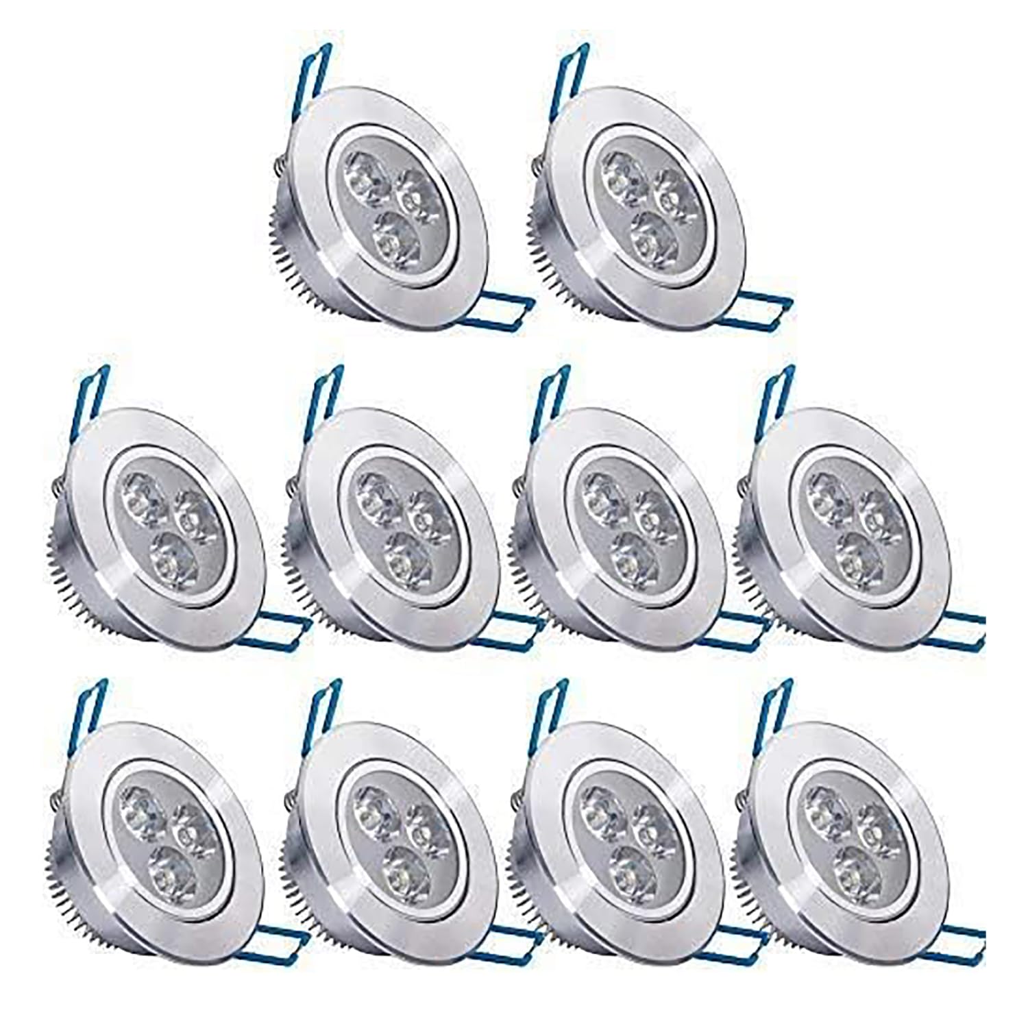 10 Pack Dimmable LED Ceiling Light Downlight 3W 110V Cool White Recessed Spotlight Fixture with LED Driver - Perfect for Kitchen, Bathroom, Closet and Hallway Lighting
