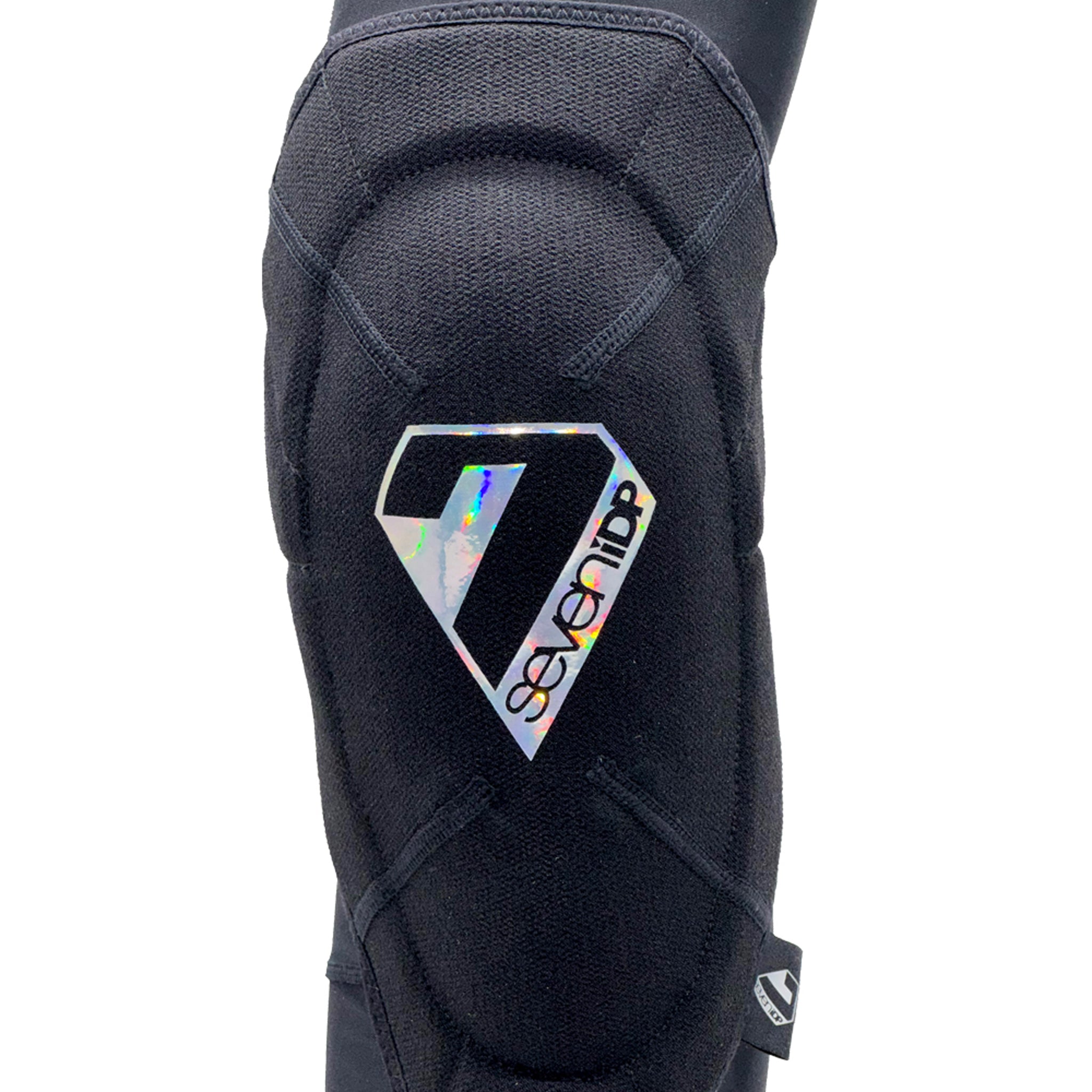7iDP Sam Hill Knee Armor - Medium Size, Black/Holographic - Protective Motorcycle & Mountain Biking Gear for Extreme Sports & Outdoor Adventures