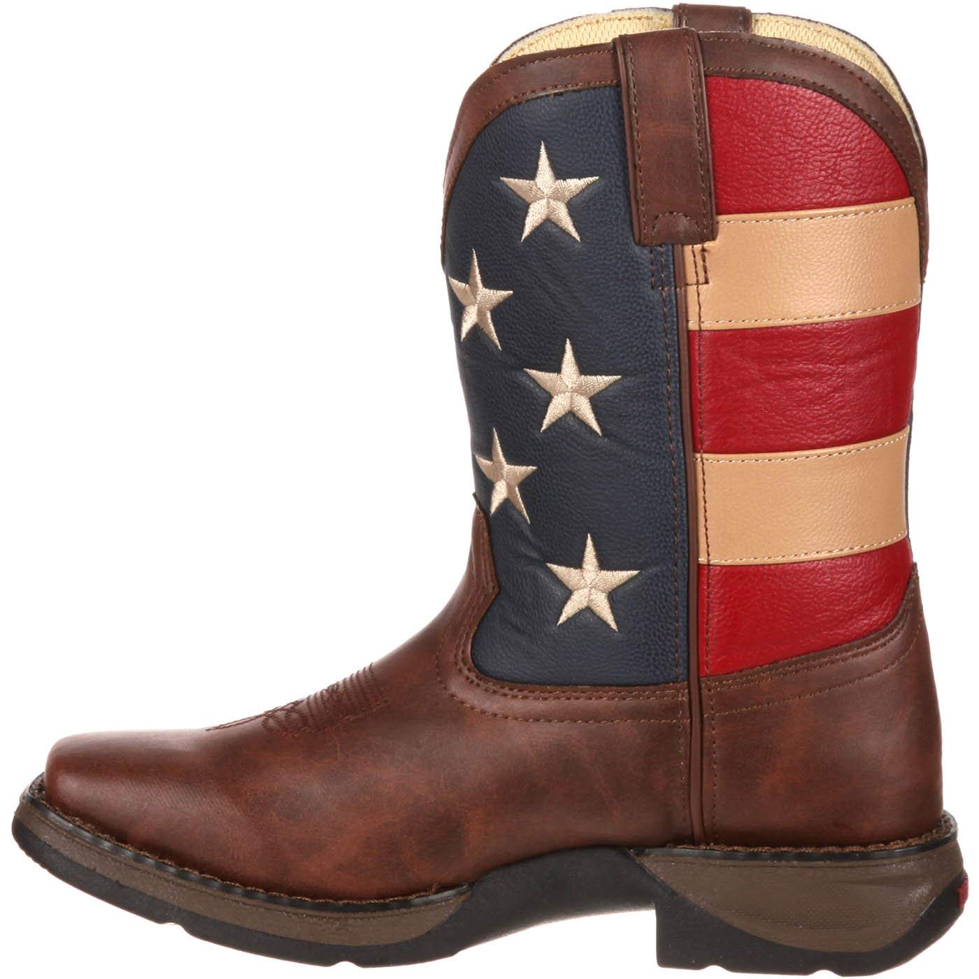 Kids Patriotic Western Cowboy Boots with American Flag Design - Perfect for Rodeo, 4th of July & Country Themed Events
