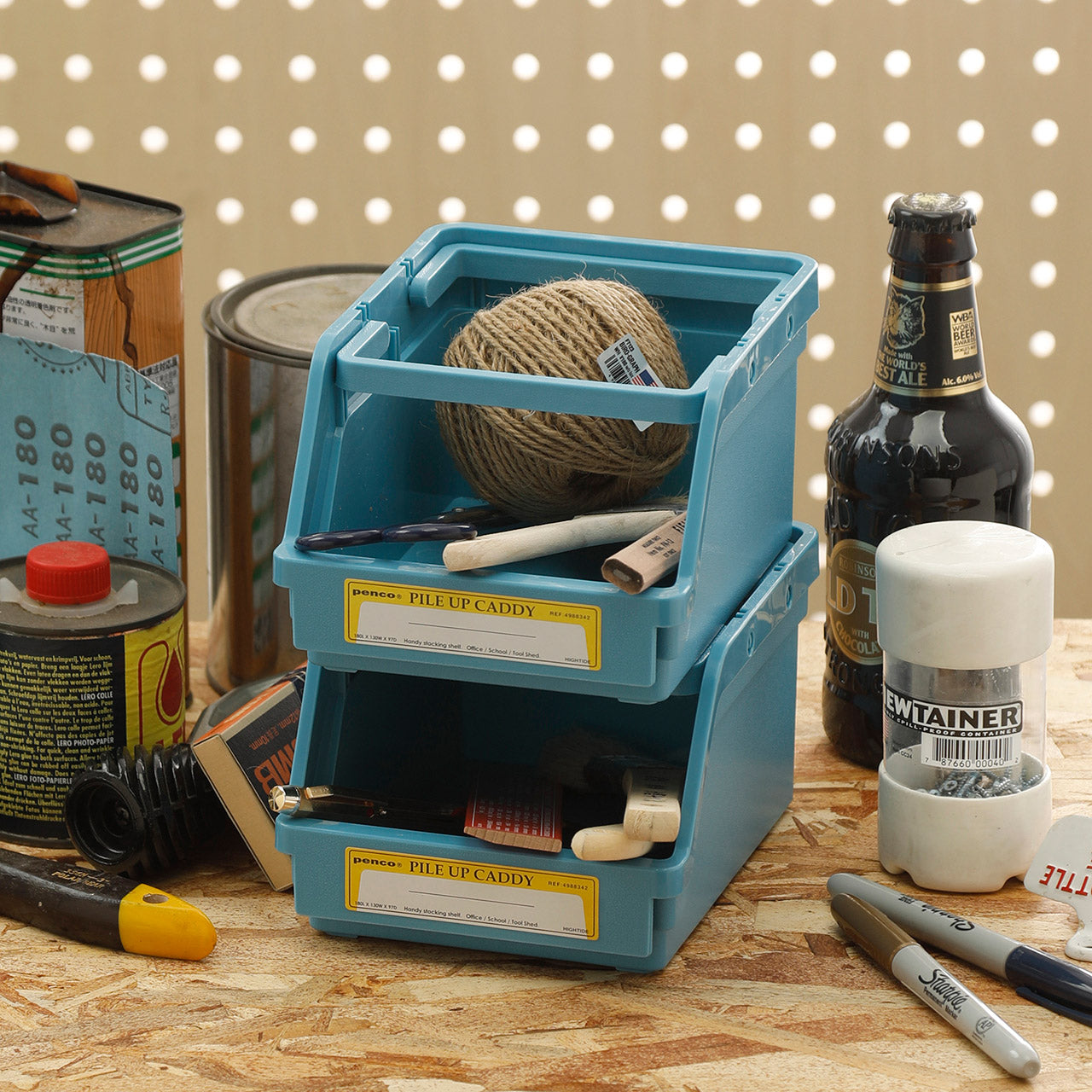 Penco Pile Up Caddy - Stackable Storage Organizer for Office, School, and Home Use - Perfect for Pens, Pencils, Markers, and Art Supplies