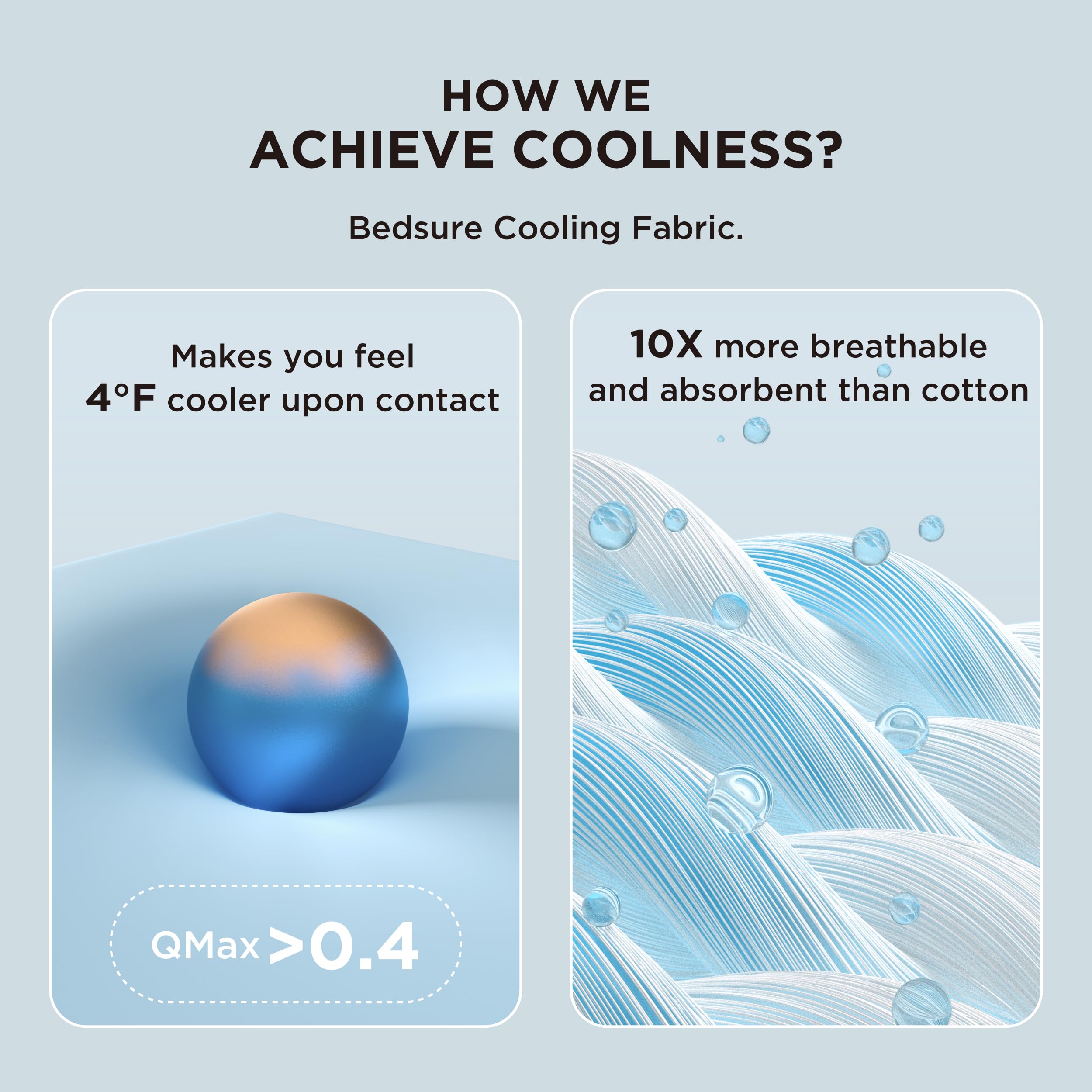 Bedsure Cooling Comforter King Size - Breathable & Lightweight Summer Blanket for Hot Sleepers, Q-Max>0.4, Double-Sided Cooling Technology, Grey, 102x90 Inches - Perfect for Bedroom, Guest Room, and Dorm Use