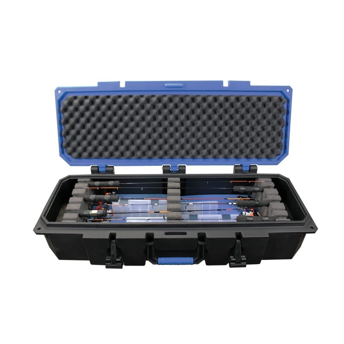 Otter Pro-Tech 40 Inch Deep Fishing Rod Case - Heavy Duty Black & Blue Protective Storage for Fishing Rods - Perfect for Travel, Boat Trips, and Outdoor Fishing Adventures (Model 201441)