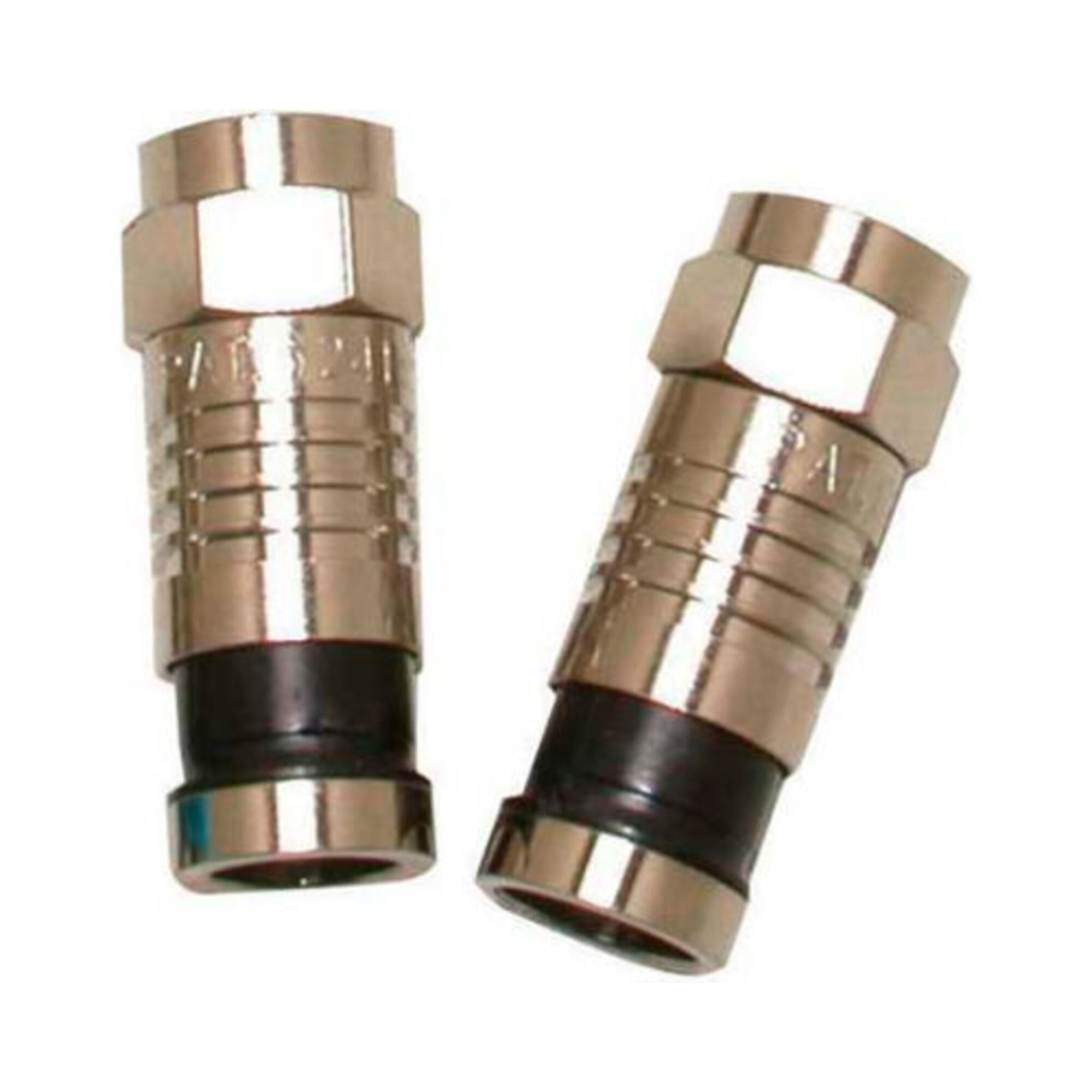 Premium RG6/U F Connectors - Pack of 100 (2 Packs of 100 pcs) - 705-001-BK - High-Quality Coaxial Cable Connectors for Satellite TV, Cable Internet & Home Theater Installations