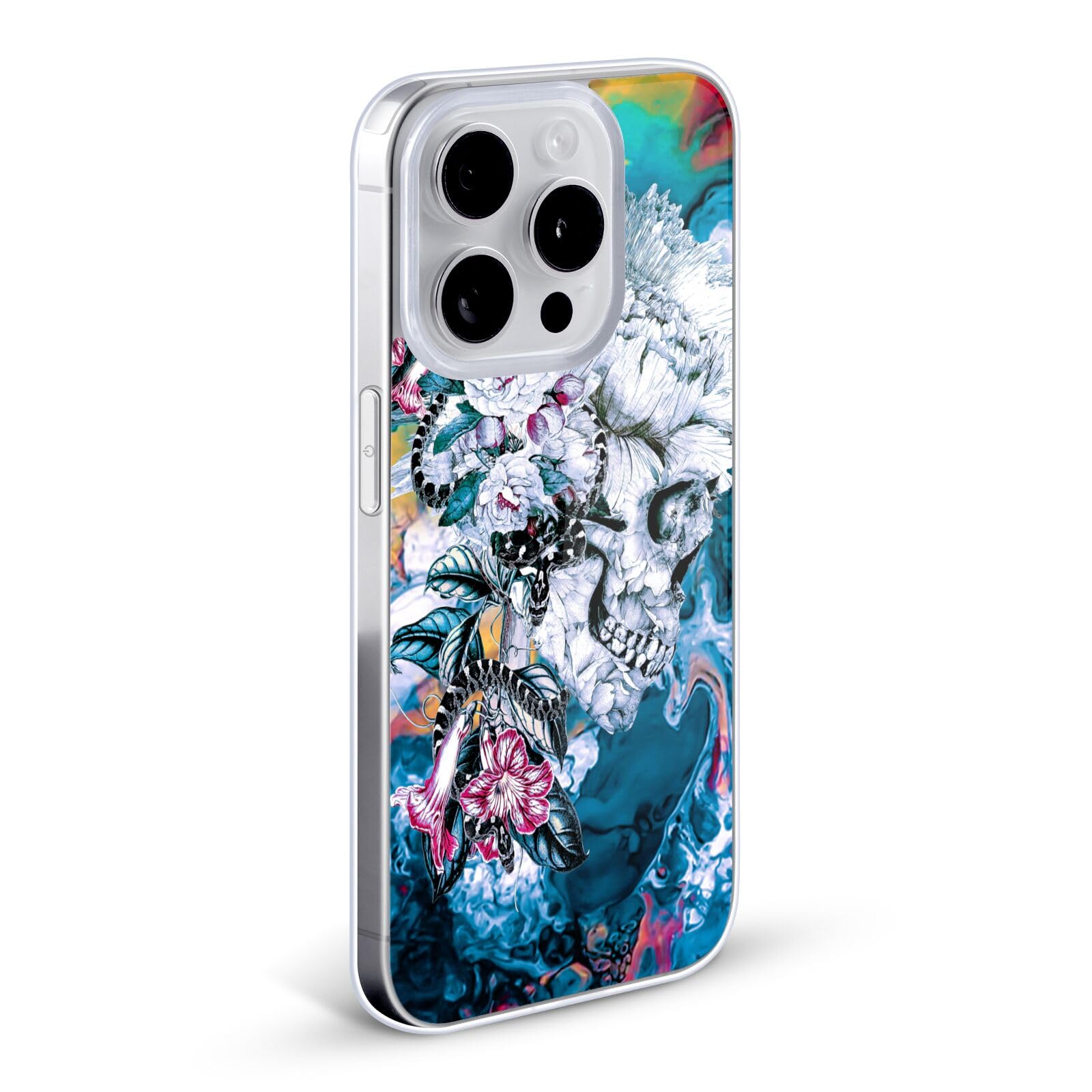 Head Case Designs Riza Peker Memento Mori Skulls iPhone 12 Case - Officially Licensed Soft Gel Cover for iPhone 12/12 Pro - Perfect for Gothic Style & Skull Lovers