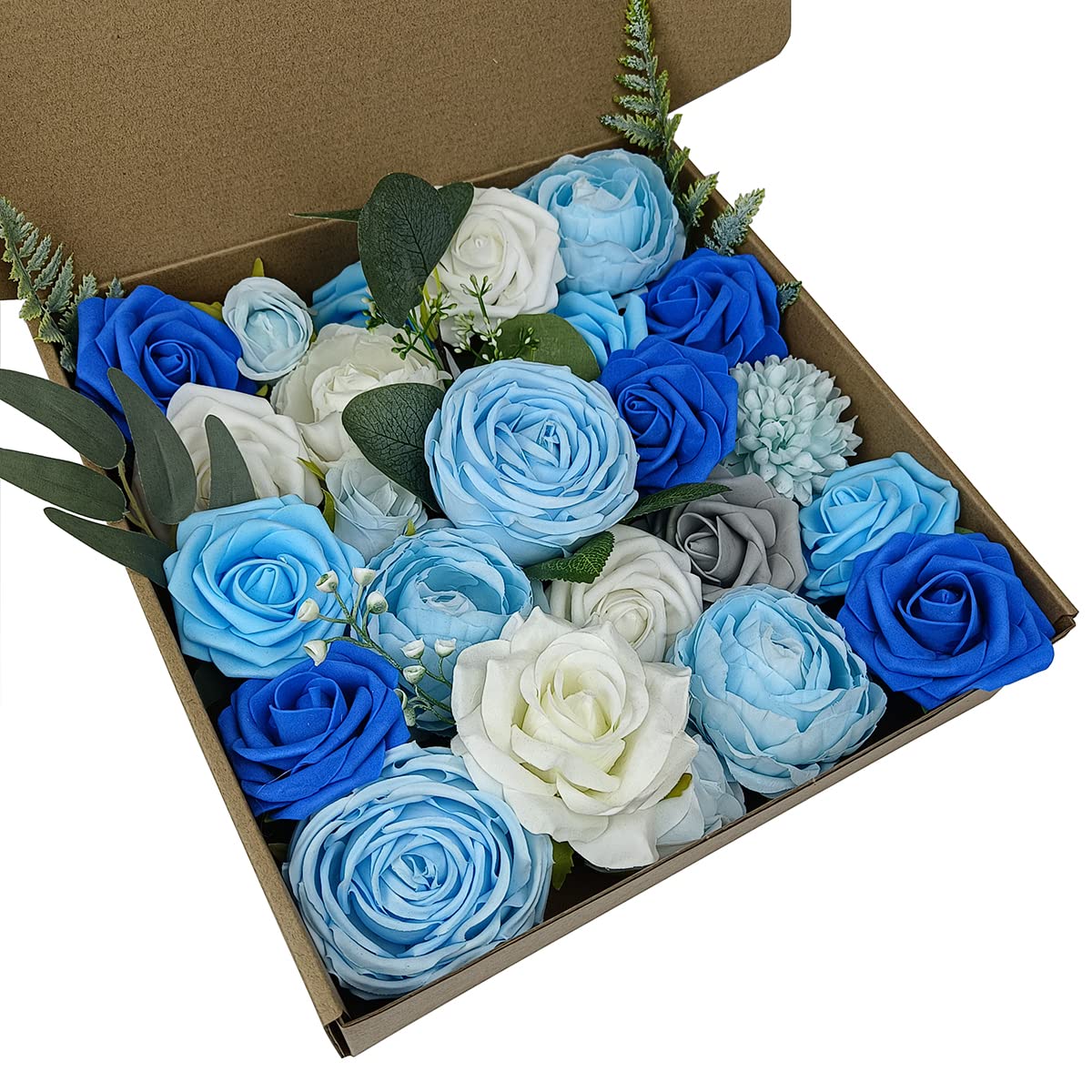 Blue Artificial Wedding Roses Bouquet - Bridal, Cake & Home Decor for Parties