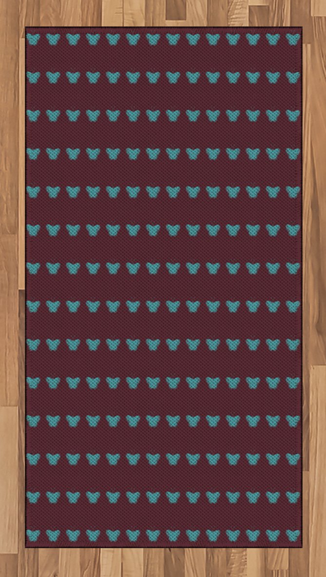 Ambesonne Blue Butterfly Area Rug - Dark Backdrop with Ornate Wing Silhouettes, Flat Woven Nature-Inspired Accent Rug 2'6