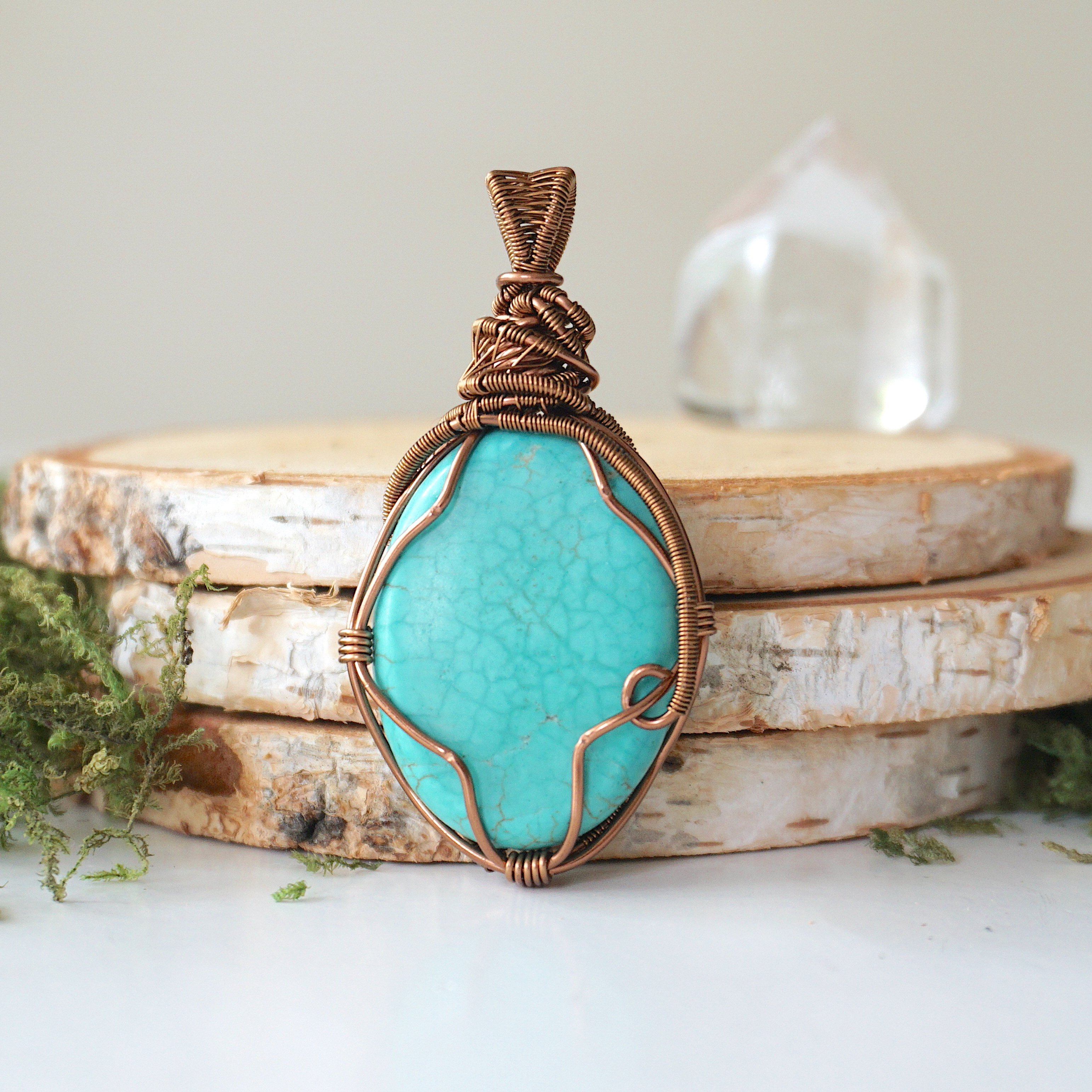 Vintage Turquoise Pendant Necklace in Antique Bronze - Boho Chic Jewelry for Women, Perfect for Casual Wear, Layering & Gift Giving