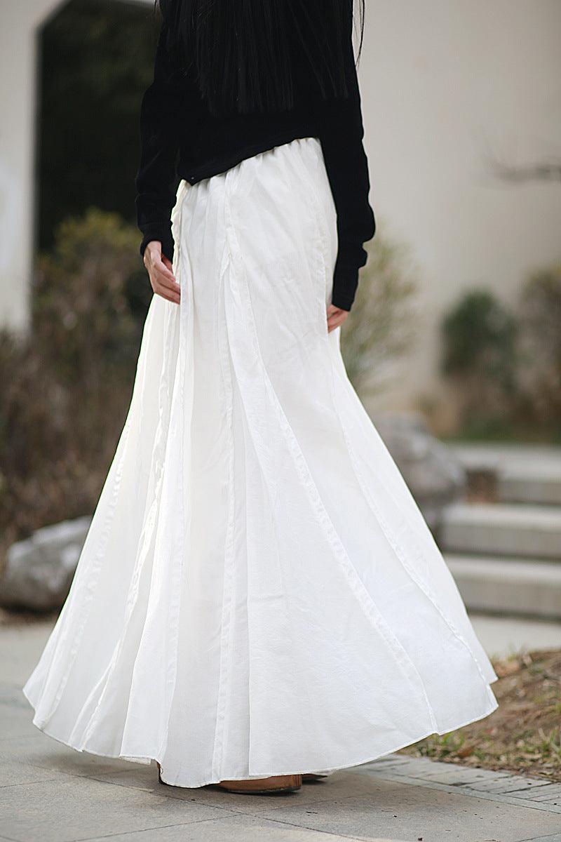 Women's High Waist Summer Zen Cotton Swing Skirt - Boho Flowy Midi Skirt for Beach, Yoga & Casual Wear