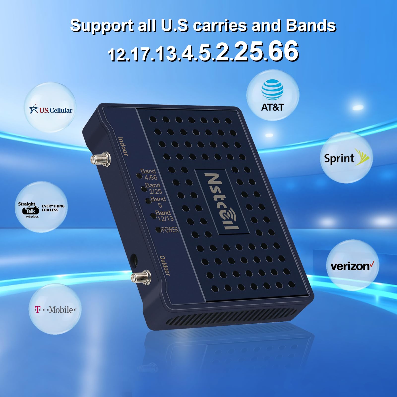 FCC Approved Cell Phone Signal Booster for Home & Office - Up to 5,000 sq ft Coverage | Supports Band 66/25/2/4/5/12/13/17 | Compatible with All U.S. Carriers | Perfect for Weak Signal Areas, Rural Homes & Remote Workspaces