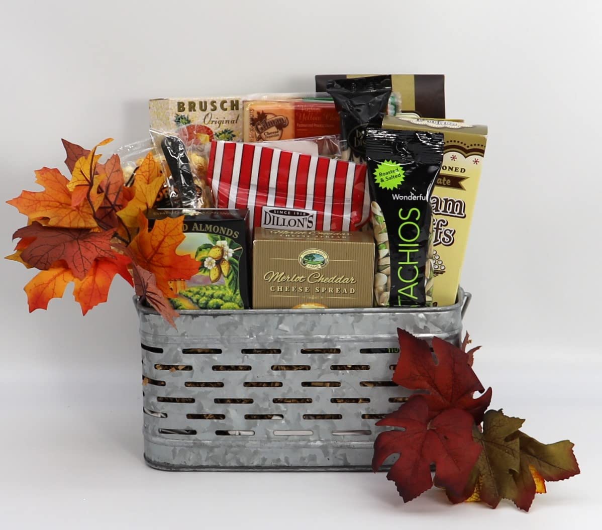 Gourmet Fall Gift Basket - Assorted Cheese, Crackers, Nuts & Wafers Snack Box | Perfect for Thanksgiving, Office Gifts & Autumn Celebrations
