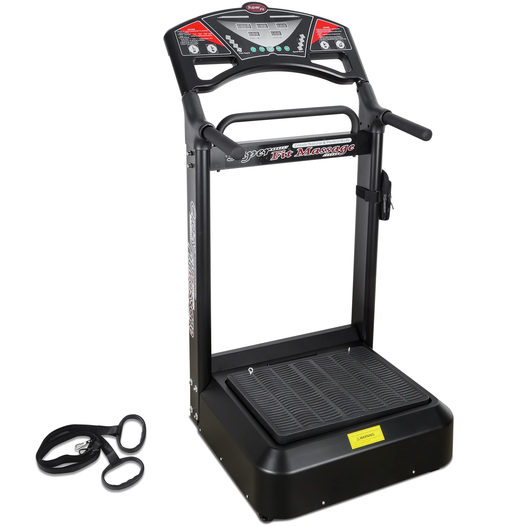 Whole Body Vibration Platform Machine - Home Gym Fitness Equipment with Vibrating Pull Bands for Aerobic Training, Weight Loss & Toning | Perfect for Home Workouts, Family Exercise & Body Shaping