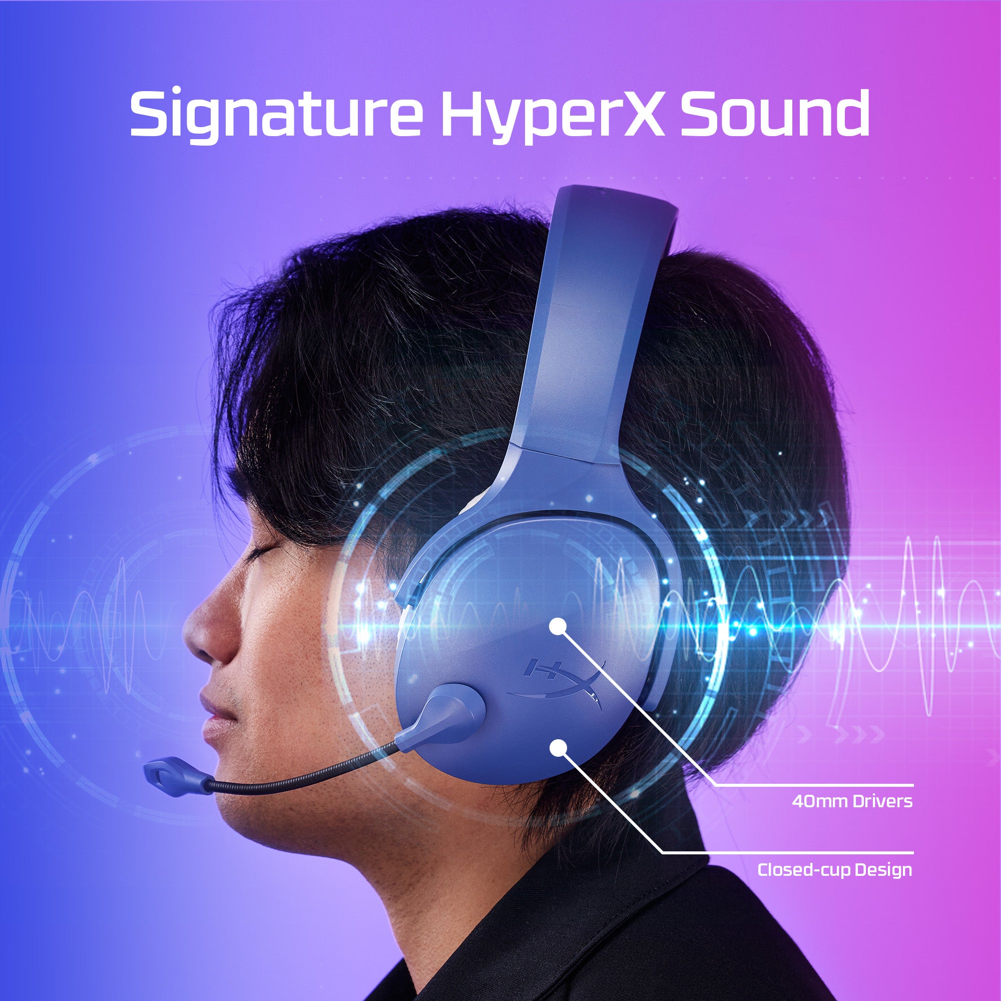 HyperX Cloud Jet Wireless Gaming Headset - Noise Cancelling, 7.1 Surround Sound, 30H Battery - Perfect for PC, PS5, Xbox & Mobile Gaming
