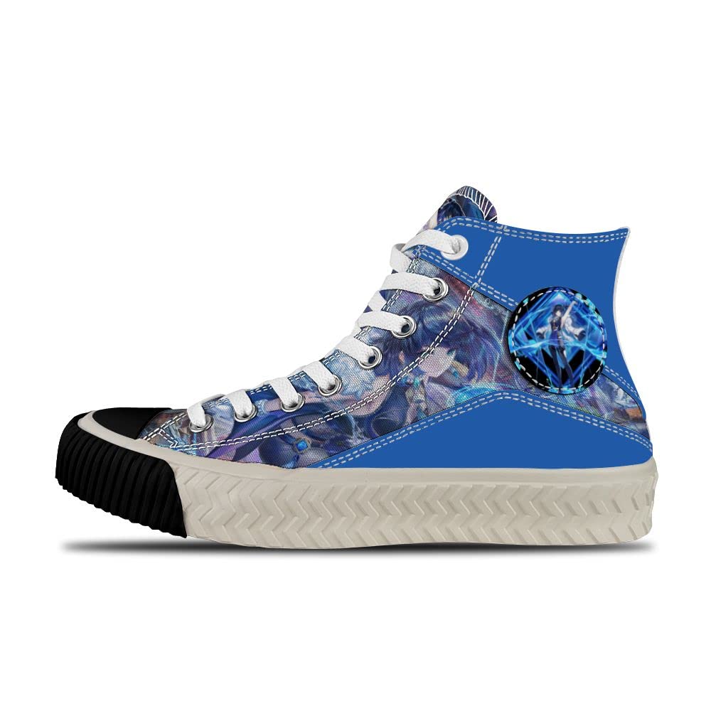 Yelan Genshin Impact Cosplay Shoes - Liyue Hydro Character Custom High Top Sneakers | Non-Slip, Shock Absorbing, Lightweight & Breathable | Perfect for Cosplay, Gaming Conventions & Anime Enthusiasts