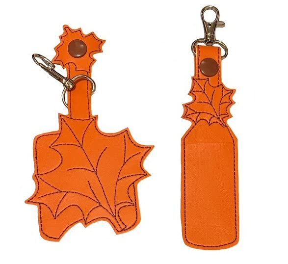 Leaf Hand Sanitizer Holder - Portable Sanitizer & Lip Balm Holder with Clip - Perfect for Purse, Backpack, Keychain, and Gym Essentials
