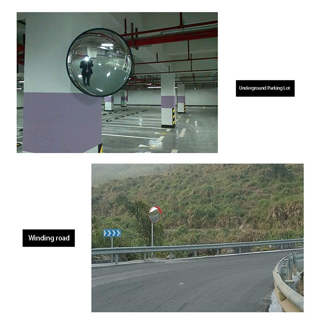 45-80cm Anti-Theft Convex Security Mirror - Shatterproof Plastic, Waterproof & Impact-Resistant for Malls, Parking Lots & Driveways (60cm Size)
