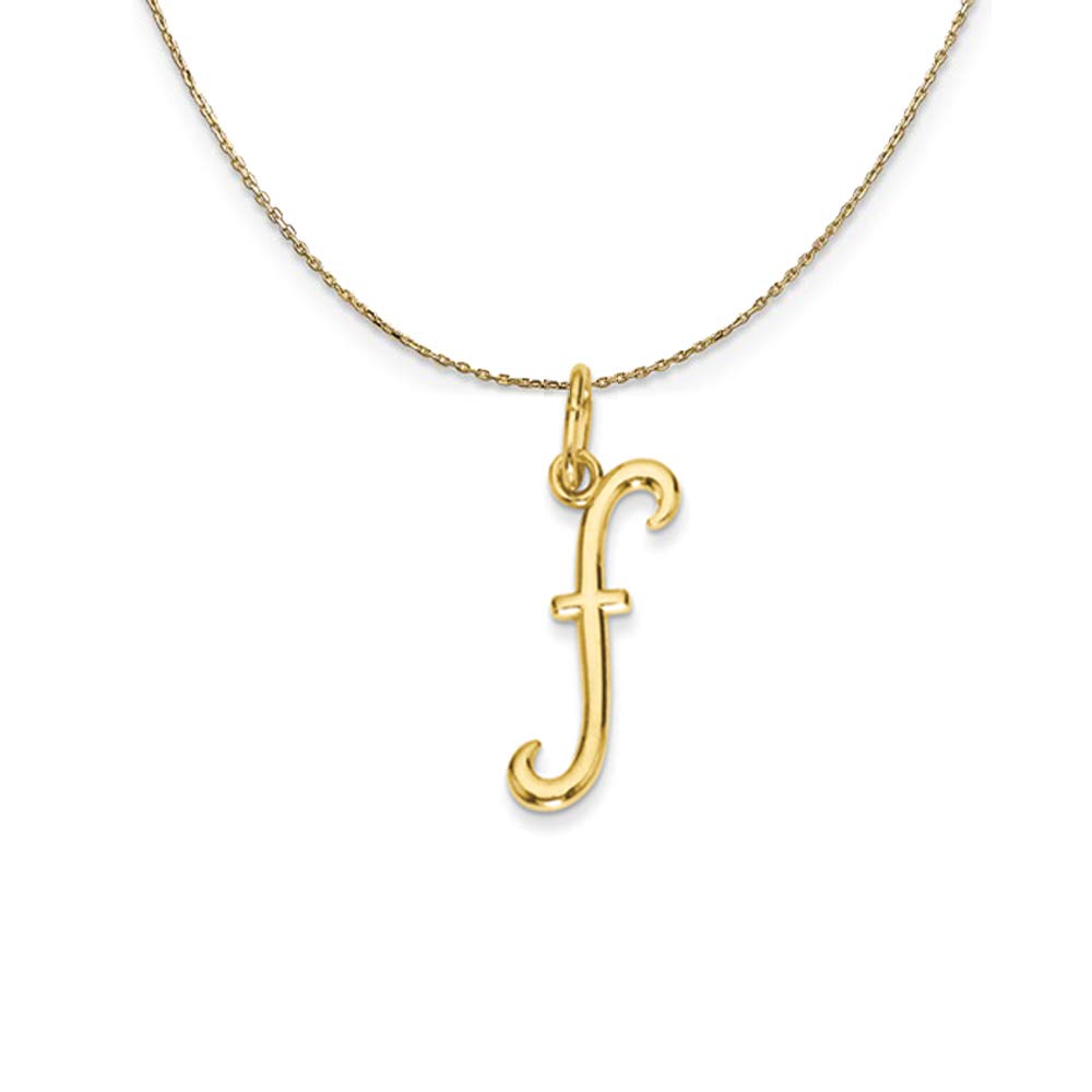 14k Yellow Gold Claire Mini Lower Case Initial F Necklace by Black Bow Jewelry - Perfect for Everyday Wear, Gifts, and Special Occasions