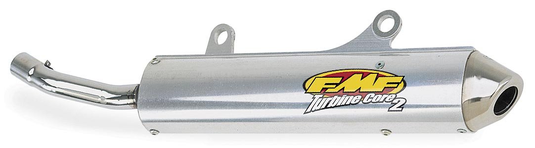 FMF Racing TurbineCore 2 Spark Arrestor Silencer - Aluminum Muffler for Dirt Bikes & ATVs - Natural Color (020357) - Off-Road Performance & Trail Riding Accessory