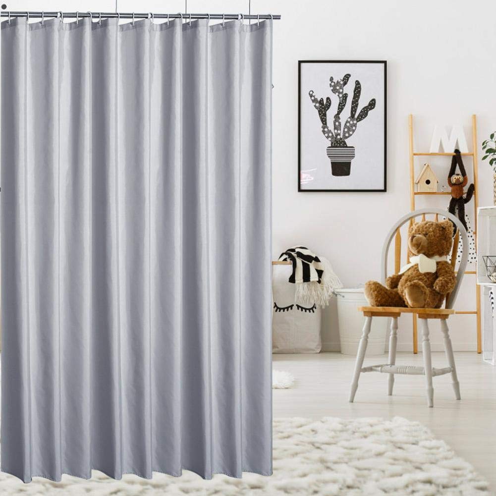 Waterproof Blackout Bathroom Curtain with Hooks - 71