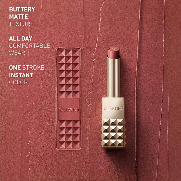 Valentino Buttery Matte Lipstick - Long Lasting, Hydrating & Highly Pigmented - Perfect for Everyday Wear, Parties & Special Occasions