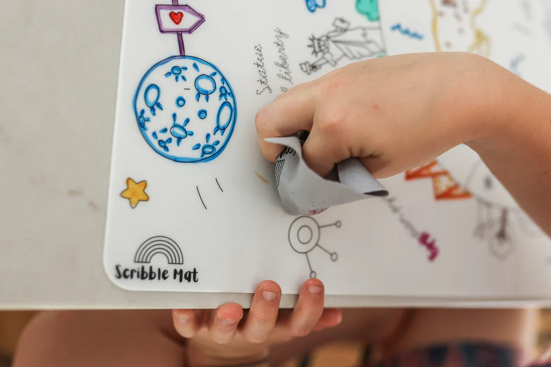 Custom Scribble Mat - Washable & Reusable Cleaning Cloth for Kids Art Messes, Pets, and Kitchen Spills - Perfect for Doodle Mats, Craft Tables & Household Cleaning