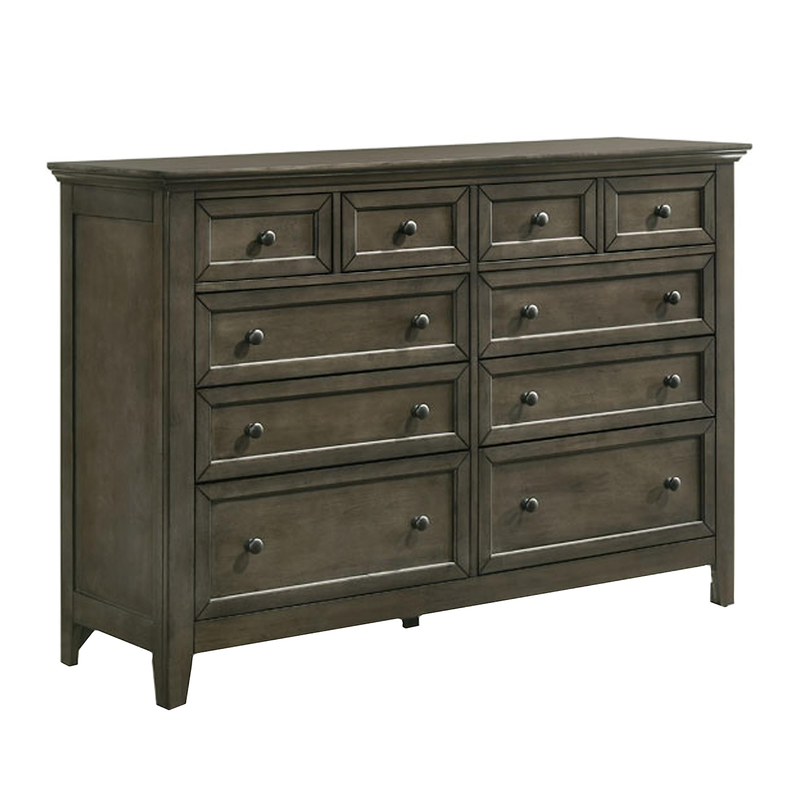 10-Drawer Dresser in Gray - Modern Bedroom Storage Solution for San Mateo Homes | Perfect for Organizing Clothes, Linens & Accessories