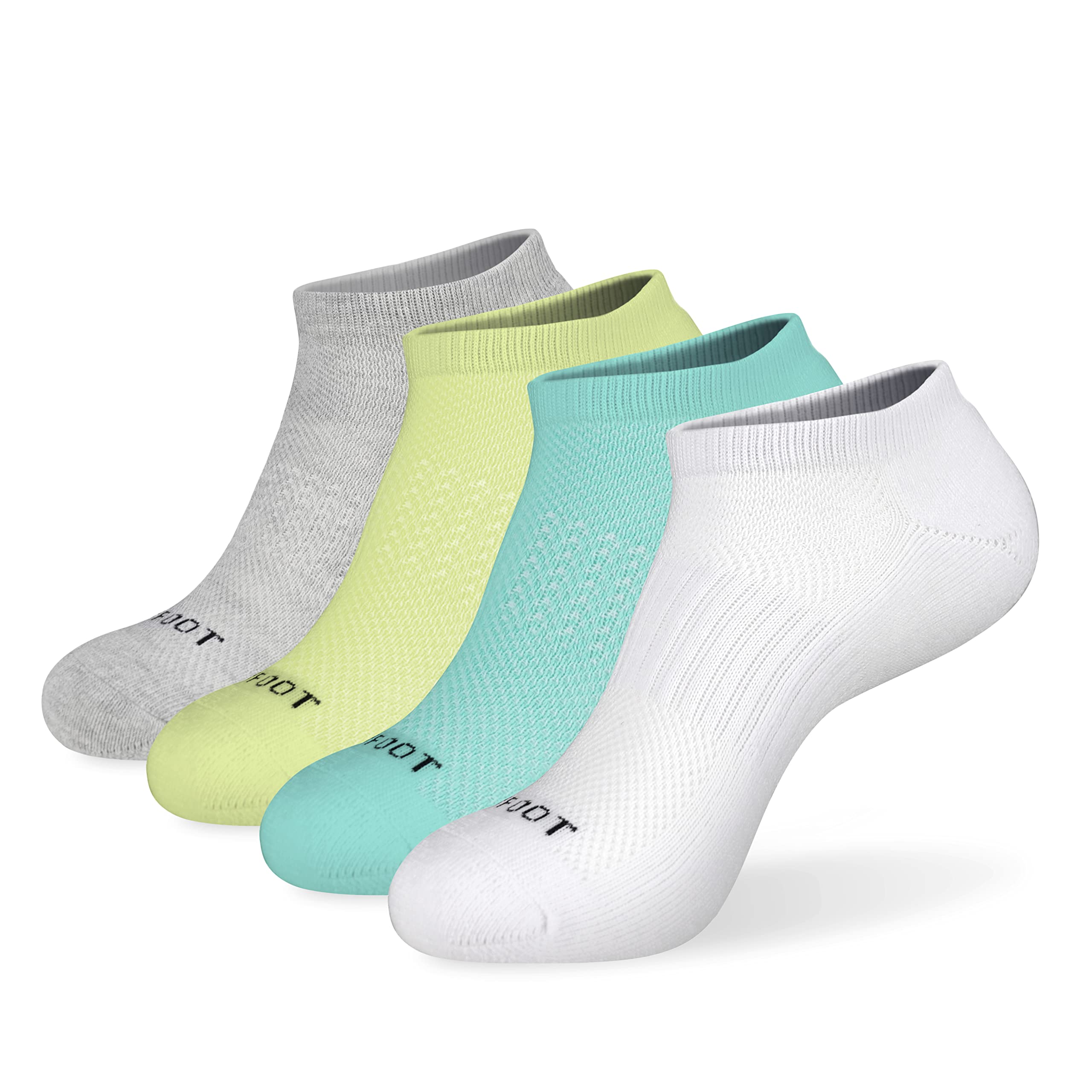 MONFOOT Men's & Women's 4-Pack Breathable Mesh Cushioned Ankle Socks for Running, Gym, Workout & Everyday Wear - Athletic Performance Socks for Sports & Casual Use