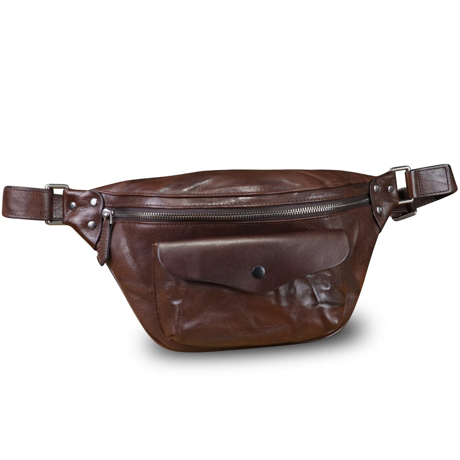 Genuine Leather Fanny Pack for Women & Men - Vintage Real Leather Crossbody Sling Bag, Waist Pack & Chest Purse | Perfect for Travel, Hiking, Concerts & Everyday Use