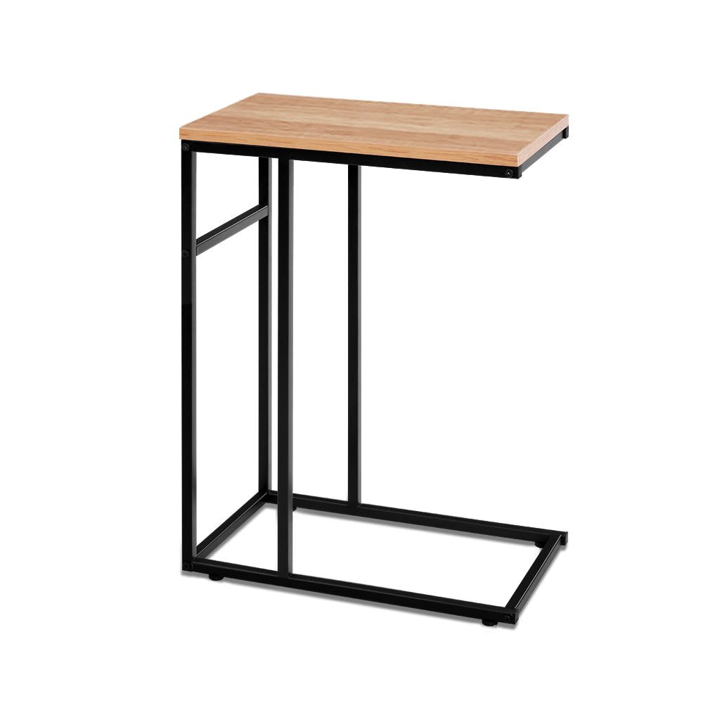 Modern Coffee Side Table - Wooden & Metal Frame Laptop Desk for Bedroom, Living Room & Office - Perfect for Bedside, Sofa & Workspace Use