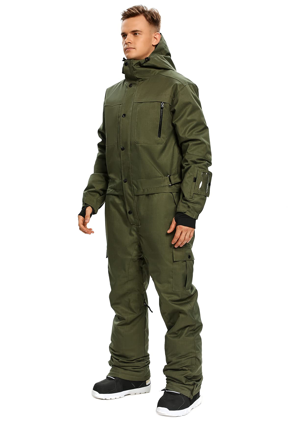 Men's Waterproof Winter Ski Suits - One Piece Snowsuits for Skiing & Outdoor Sports | Warm & Windproof for Snowboarding, Hiking & Cold Weather Activities