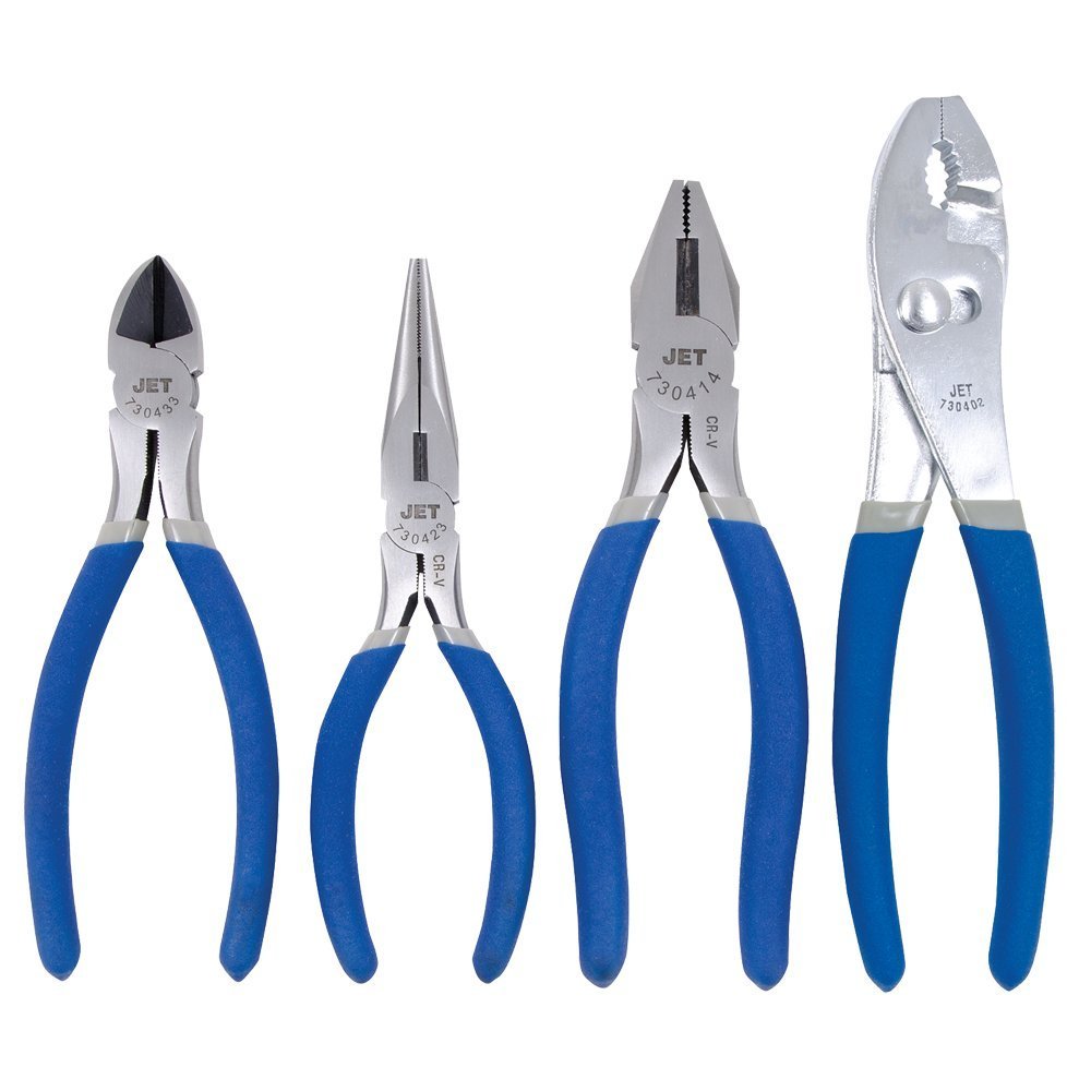 JET 730311 4-Piece Starter Pliers Set - Professional Hand Tools for DIY, Home Repair, and Automotive Work - Perfect for Plumbing, Electrical, and General Maintenance Tasks