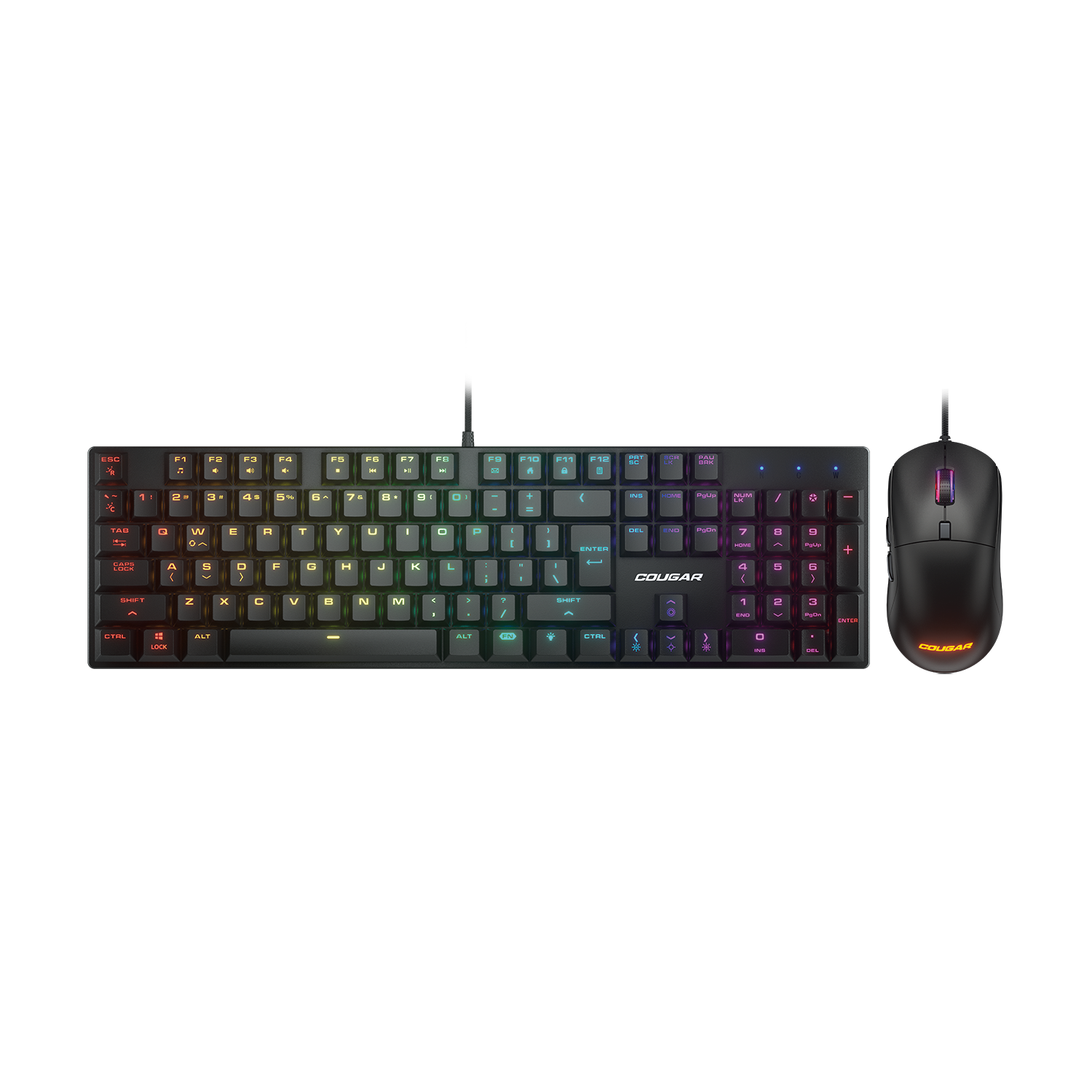 Cougar Combat Mechanical Gaming Keyboard (Red Switch) & Mouse Combo Set - Perfect for PC Gaming, Typing, and Office Work