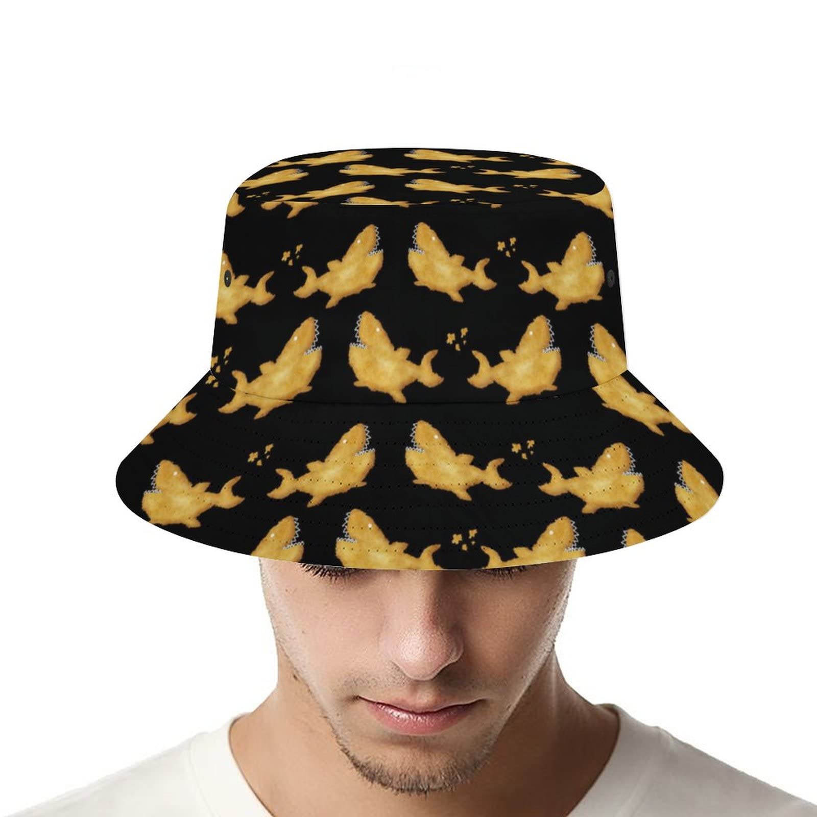 Fried Chicken Nuggets Bucket Hat - Unisex Summer Sun Hat for Women, Men & Teens - Beach, Fishing, Travel & Outdoor Activities