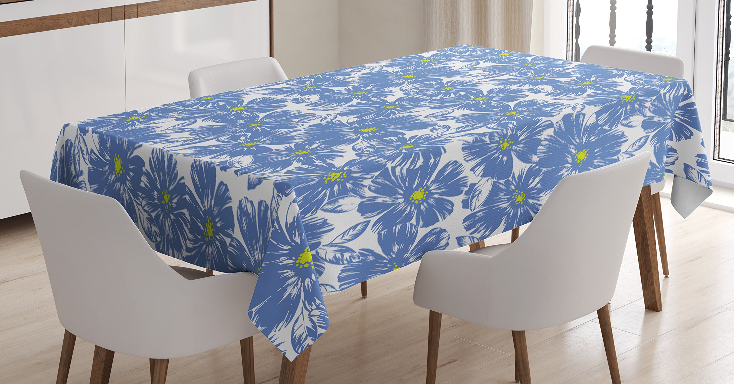 Ambesonne Floral Tablecloth - Corsage Daisy Jasmine Petals Pastel Design, 60