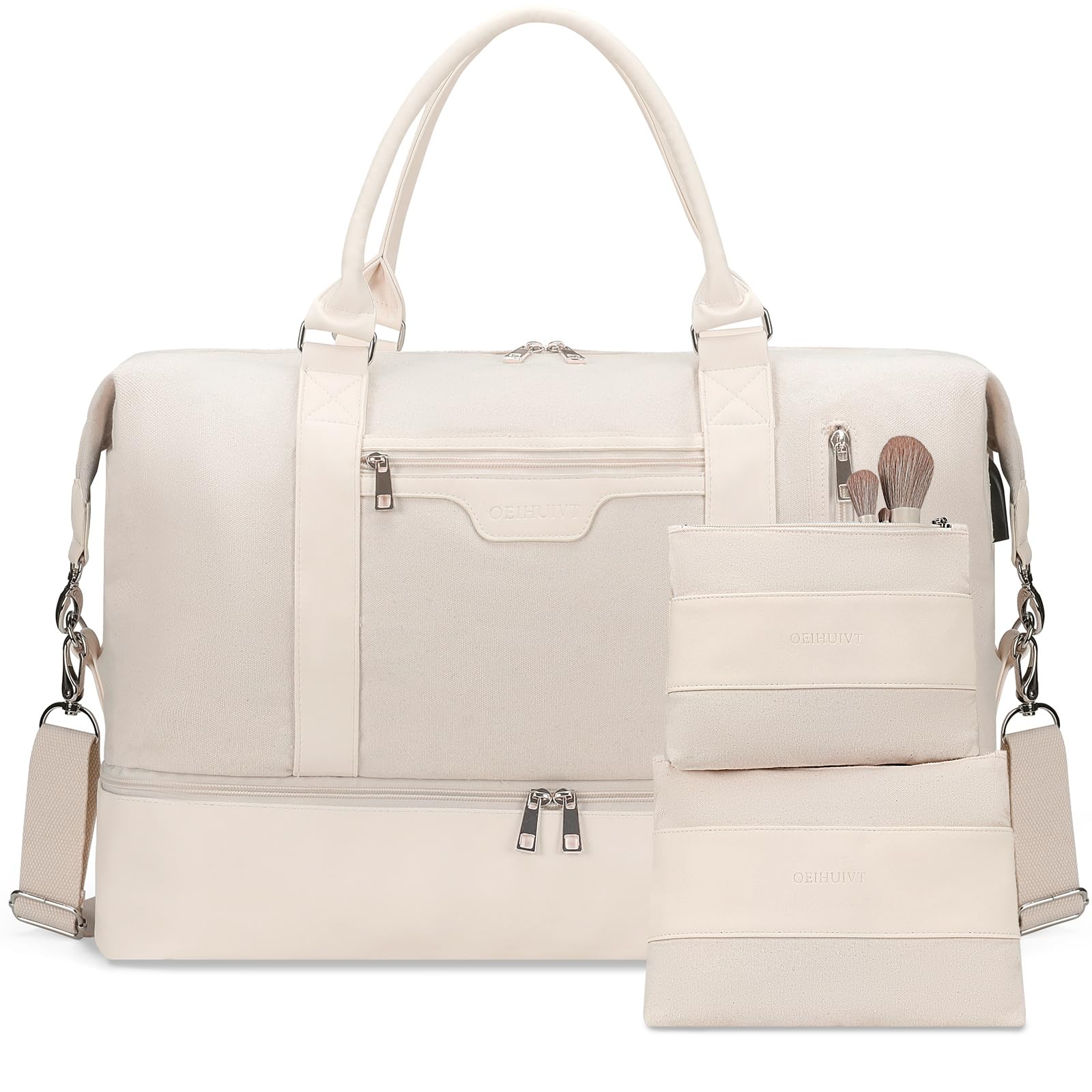 Stylish Women's Weekender Bag - Spacious Overnight Travel Duffel with Detachable Shoe Compartment | Perfect for Weekend Getaways, Gym, Business Trips & Airplane Carry-On