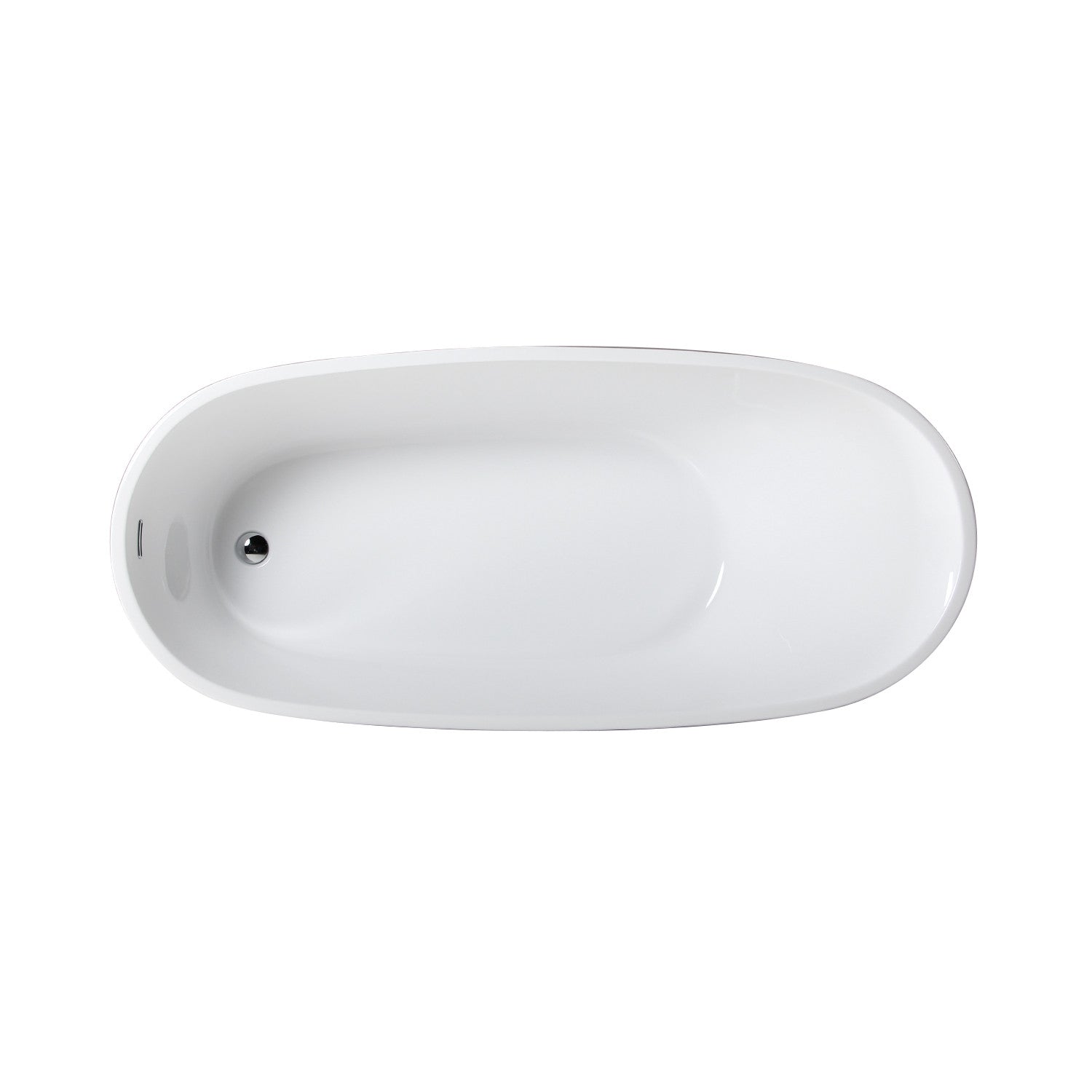 Aqua Eden 72 Inch Acrylic Oval Freestanding Bathtub - Glossy White Slipper Tub with Drain | Modern Soaking Tub for Luxury Bathroom, Spa Relaxation & Home Retreat