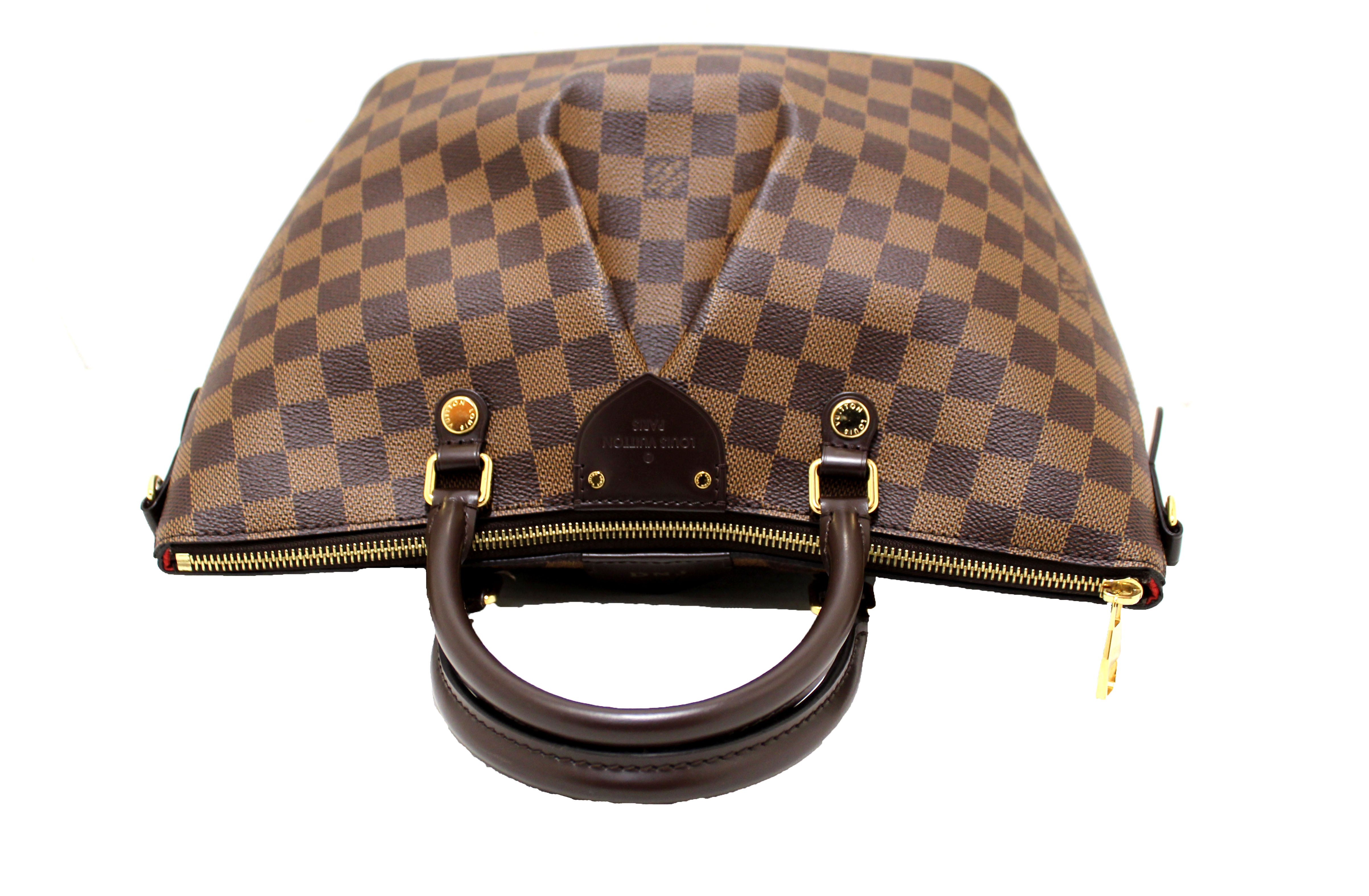 Authentic Louis Vuitton Damier Ebene Canvas Siena MM Handbag for Women - Luxury Designer Tote Bag with Shoulder Strap - Perfect for Work, Travel & Everyday Use