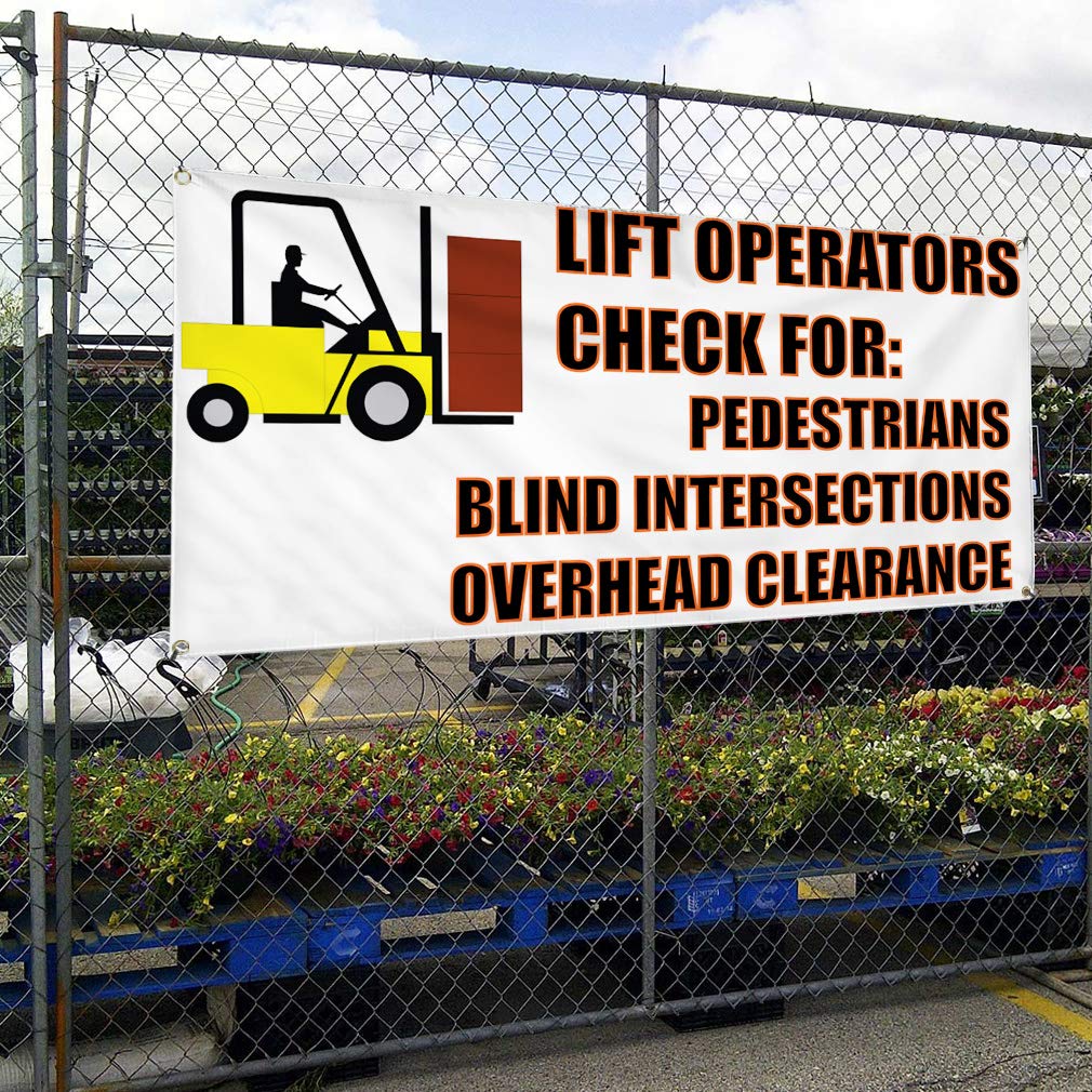 Vinyl Banner - 48x96 Inches, Weatherproof, 8 Grommets for Secure Hanging - Ideal for Business, Outdoor, Industrial & Yard Signs - Perfect for Construction Sites, Warehouses & Safety Warnings