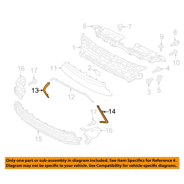 Scion iA & Yaris Front Bumper Cover Grille Trim - Perfect Fit for 16-18 Models