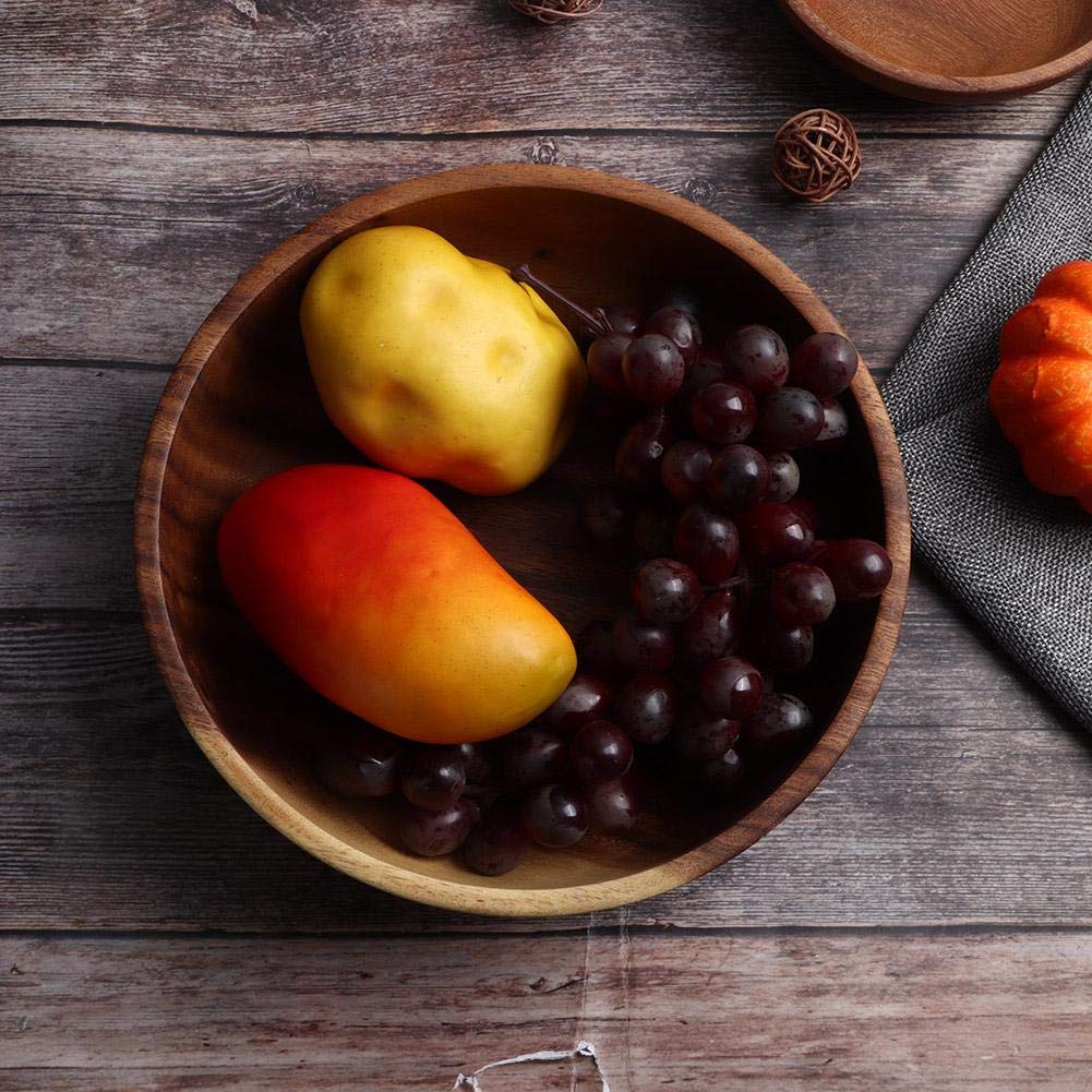 Sutinna 22X7.5cm Wooden Plates & Bowls Set - Natural Wood Salad Bowls for Restaurant, Coffee Shop, Tea House & Home Use - Perfect for Serving Salads, Snacks, Desserts and Coffee