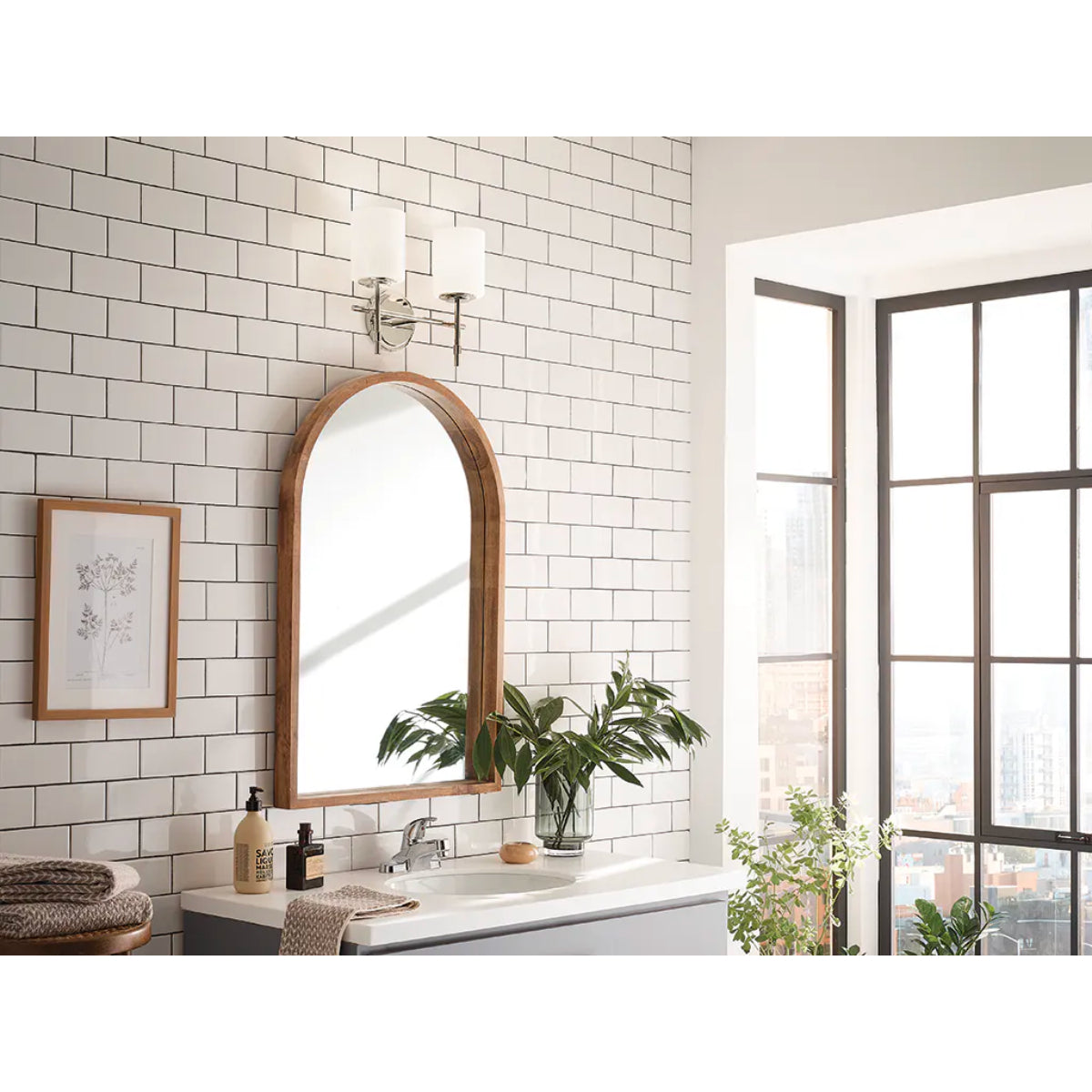 Modern Bathroom Vanity Light - LED Wall Sconce with Adjustable Arms, Dimmable Lighting for Makeup & Grooming - Perfect for Bathroom, Dressing Room & Bedroom Vanity Areas
